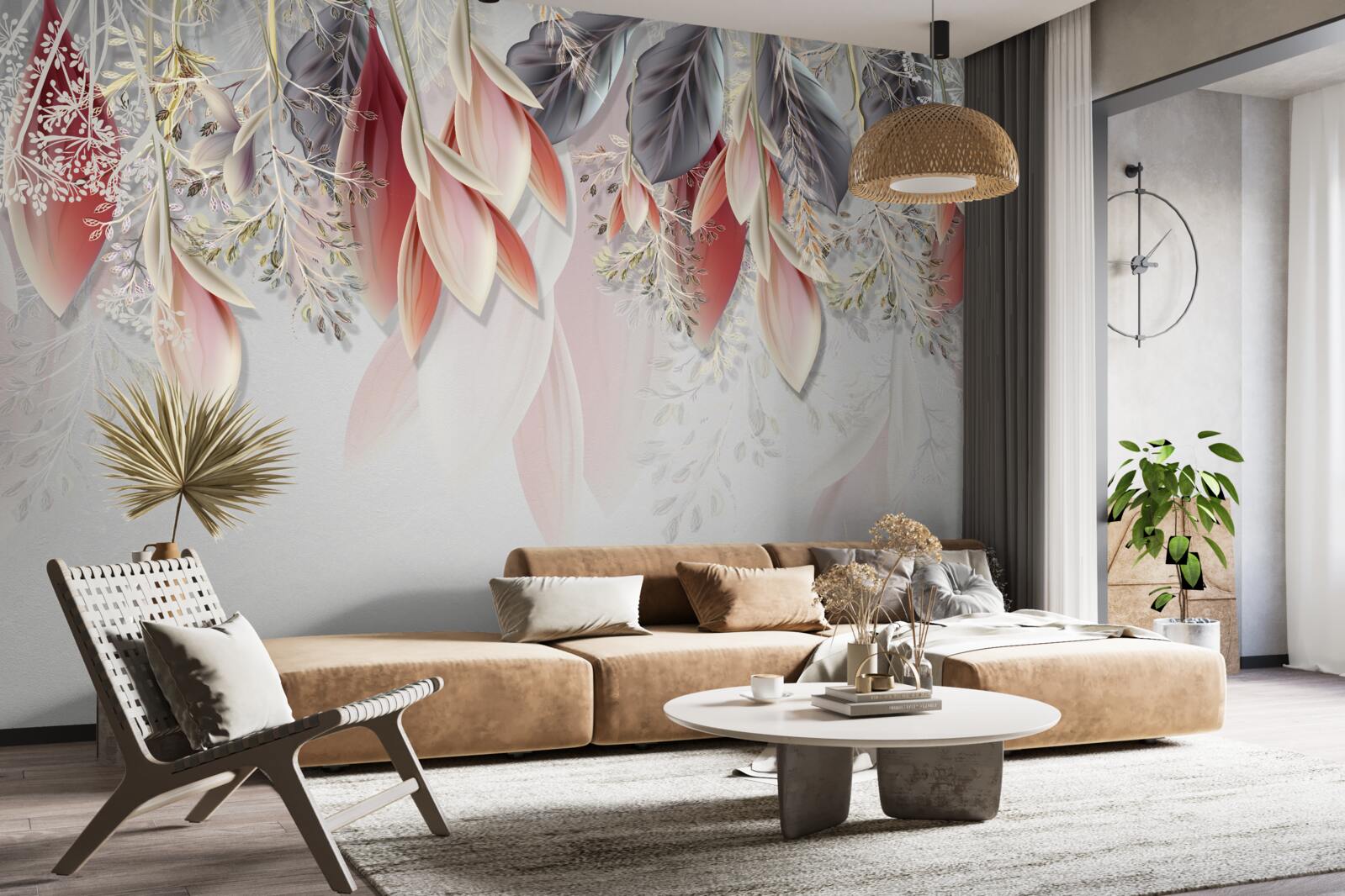 Fototapet linia de compoziție în roz merge în jos