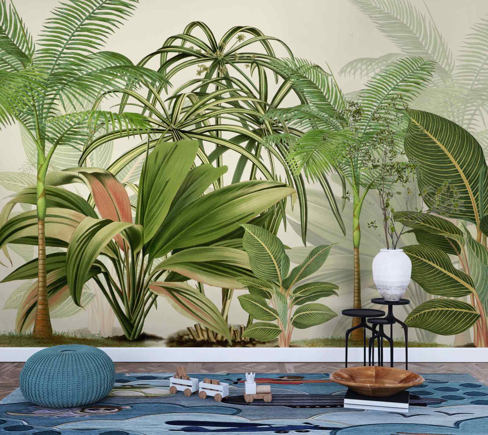 Fototapet copaci tropicali, inclusiv palmieri