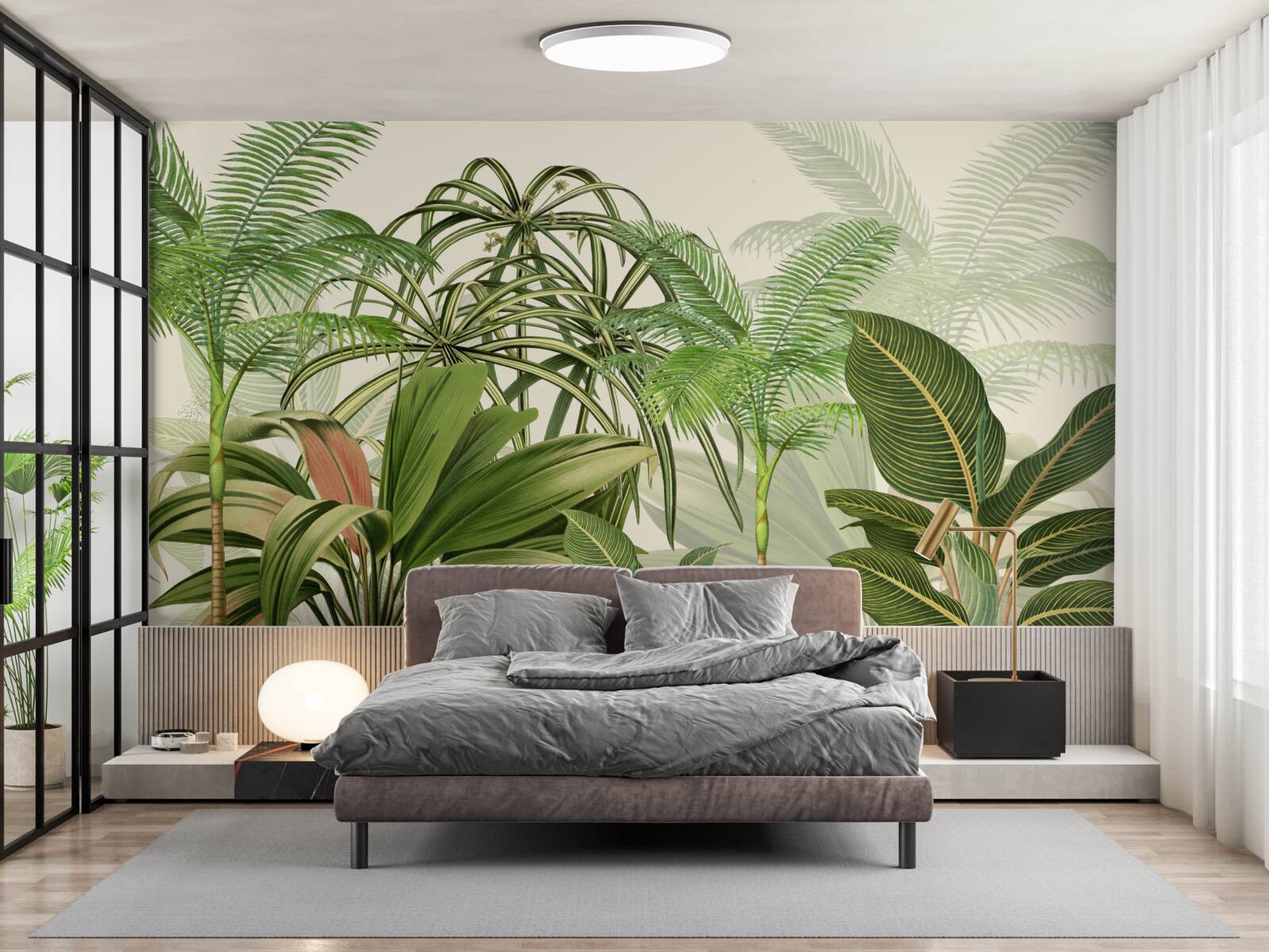 Fototapet copaci tropicali, inclusiv palmieri