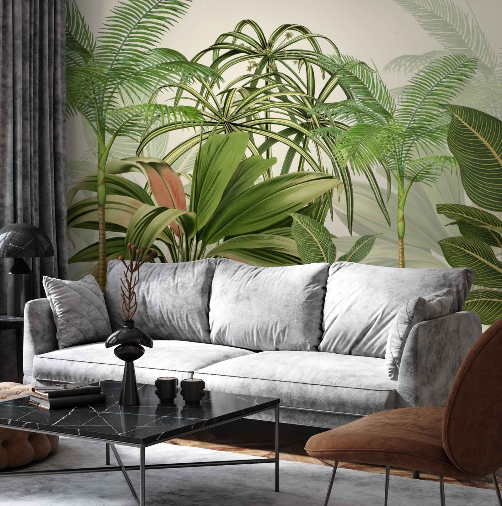 Fototapet copaci tropicali, inclusiv palmieri