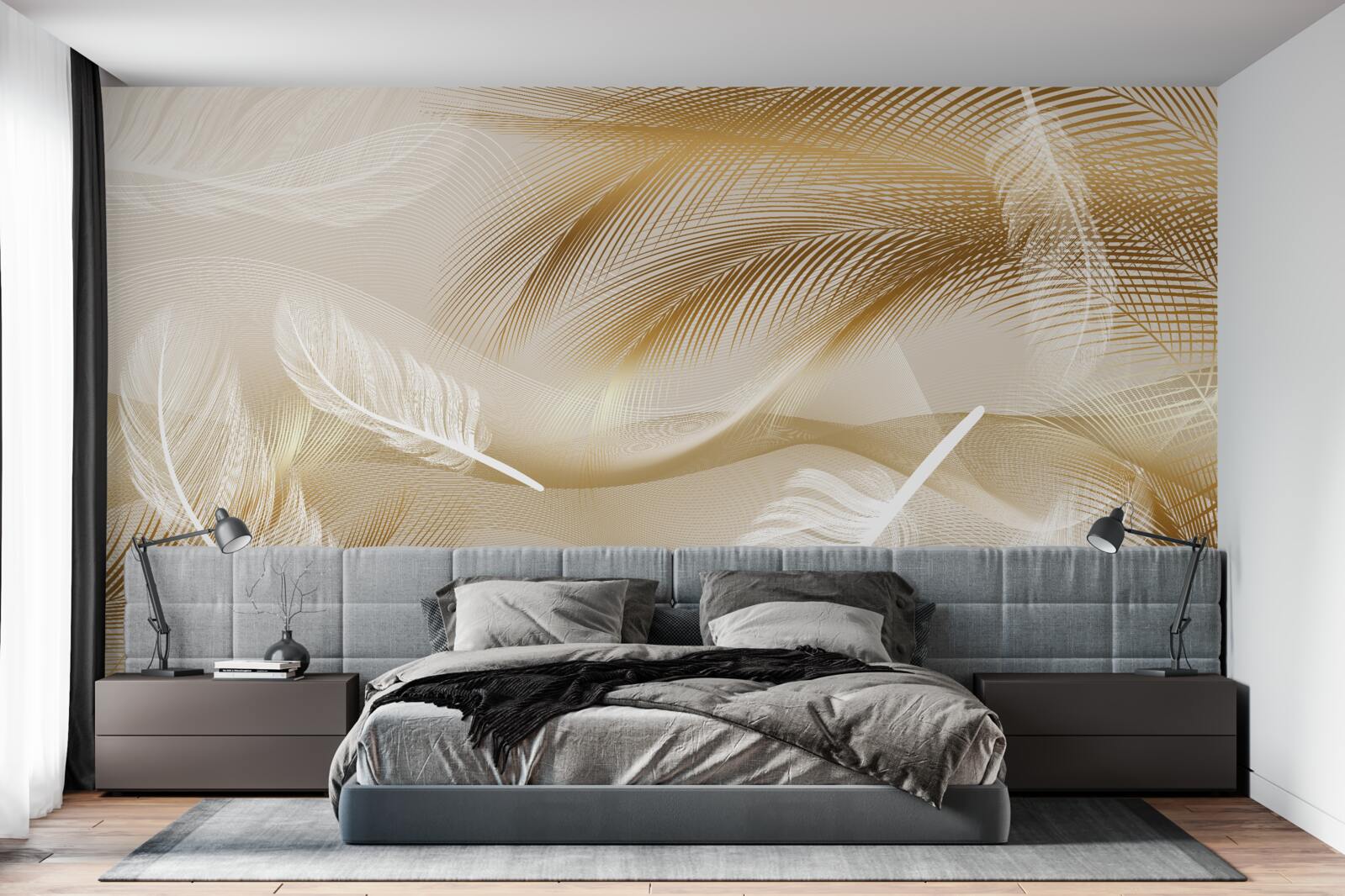 Fototapet pană abstractă în culori bej