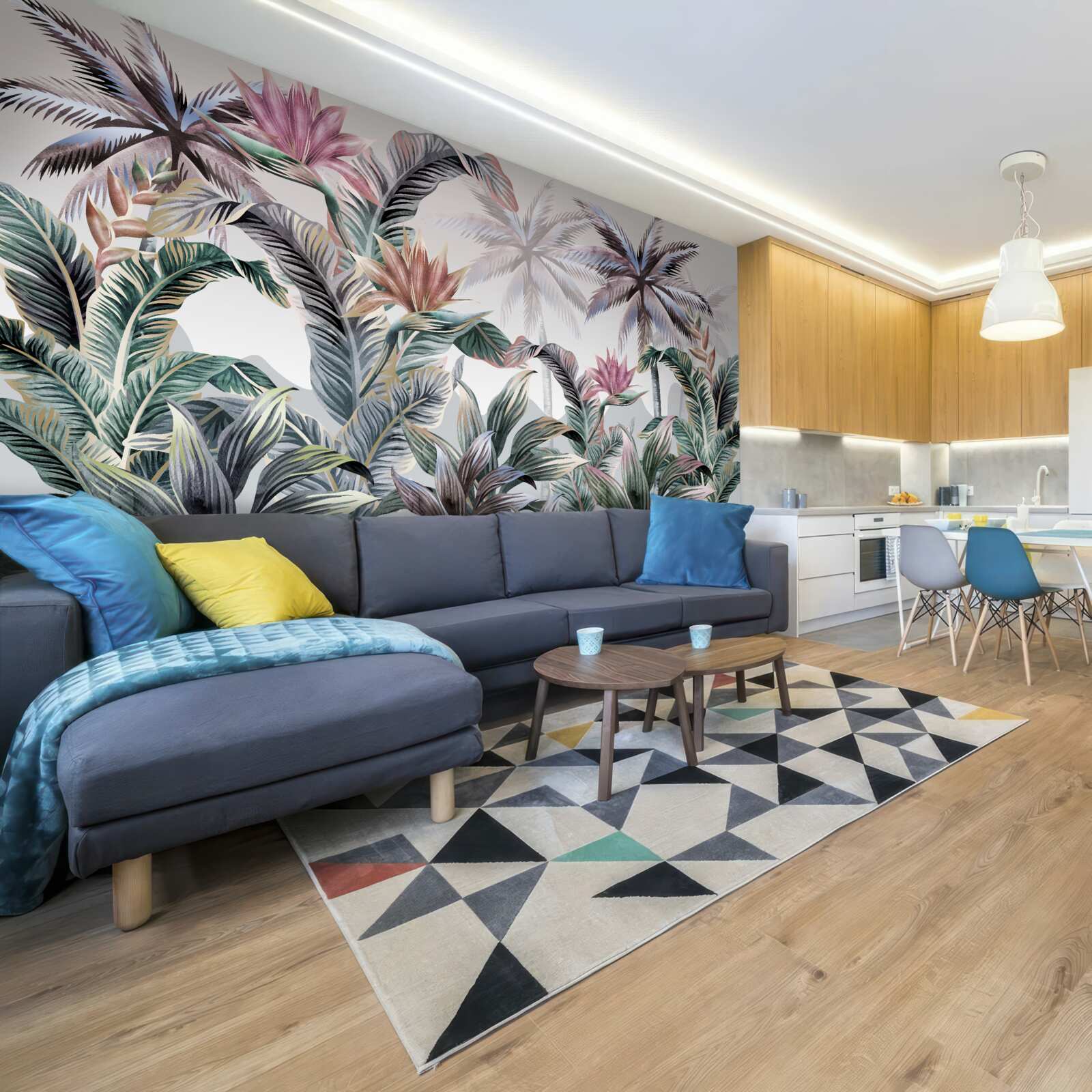 Fototapet copacii cu frunze cresc în junglă