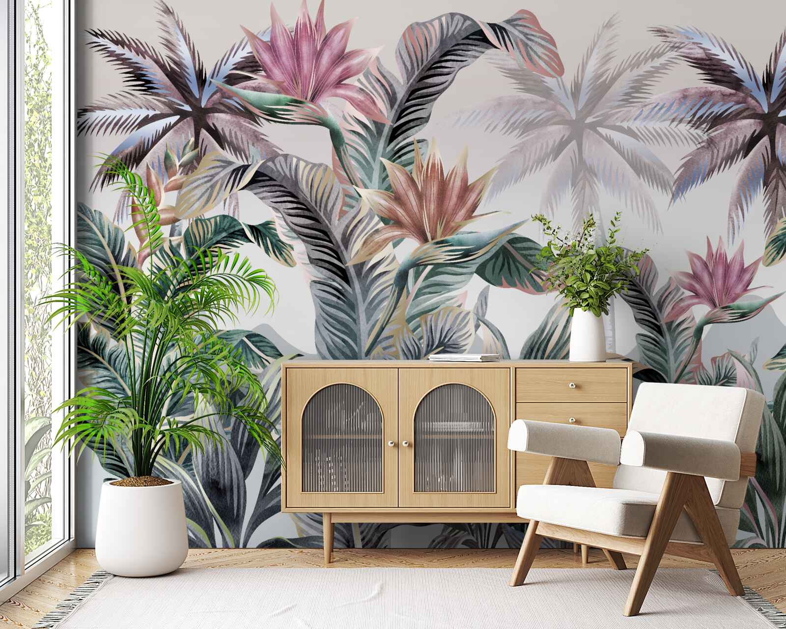 Fototapet copacii cu frunze cresc în junglă