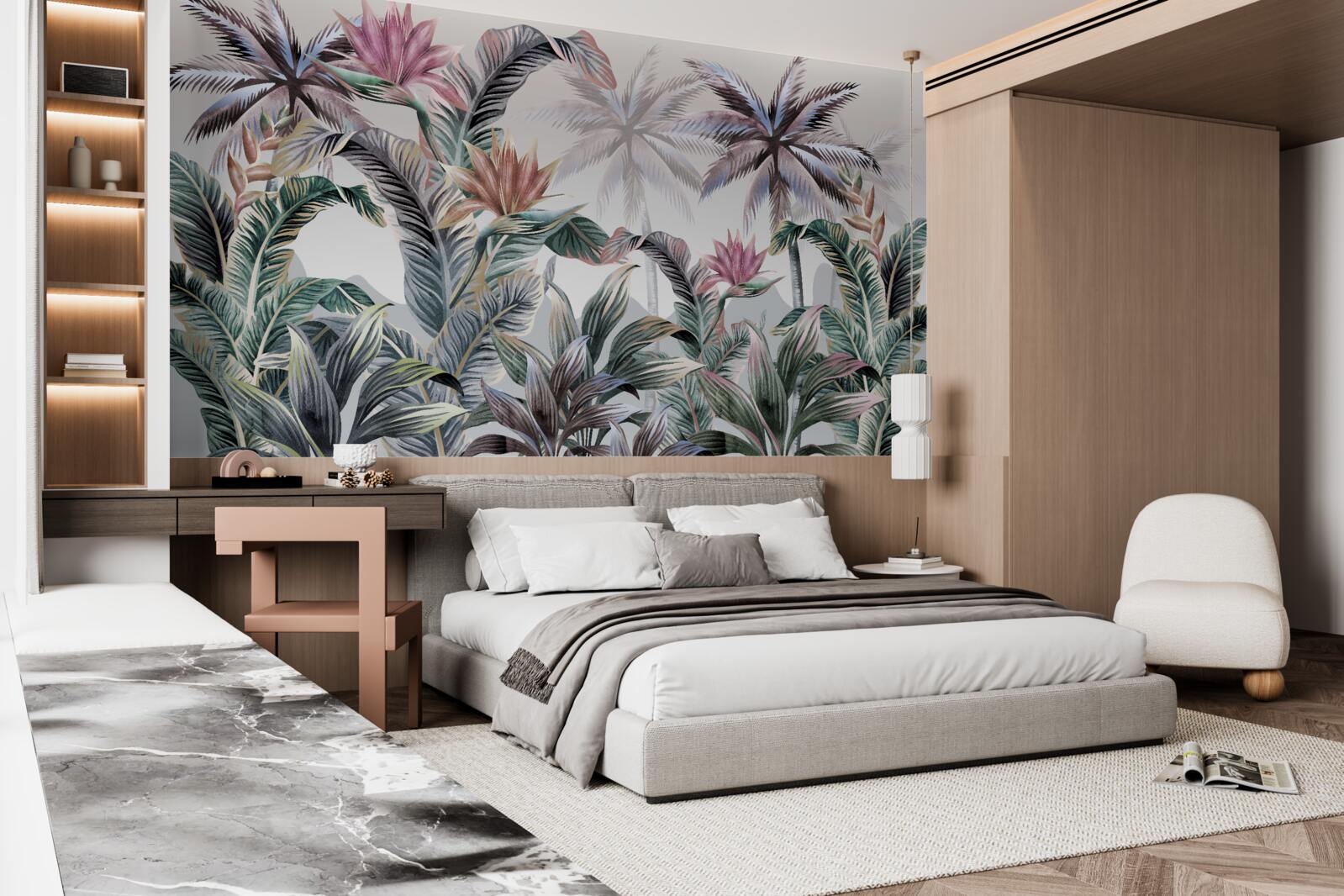 Fototapet copacii cu frunze cresc în junglă