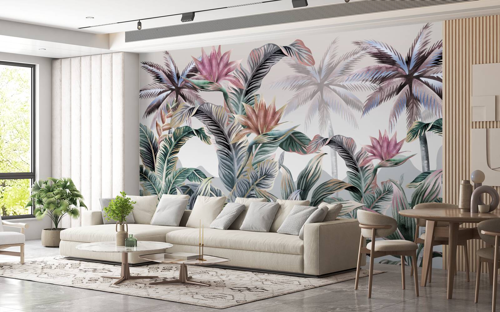 Fototapet copacii cu frunze cresc în junglă