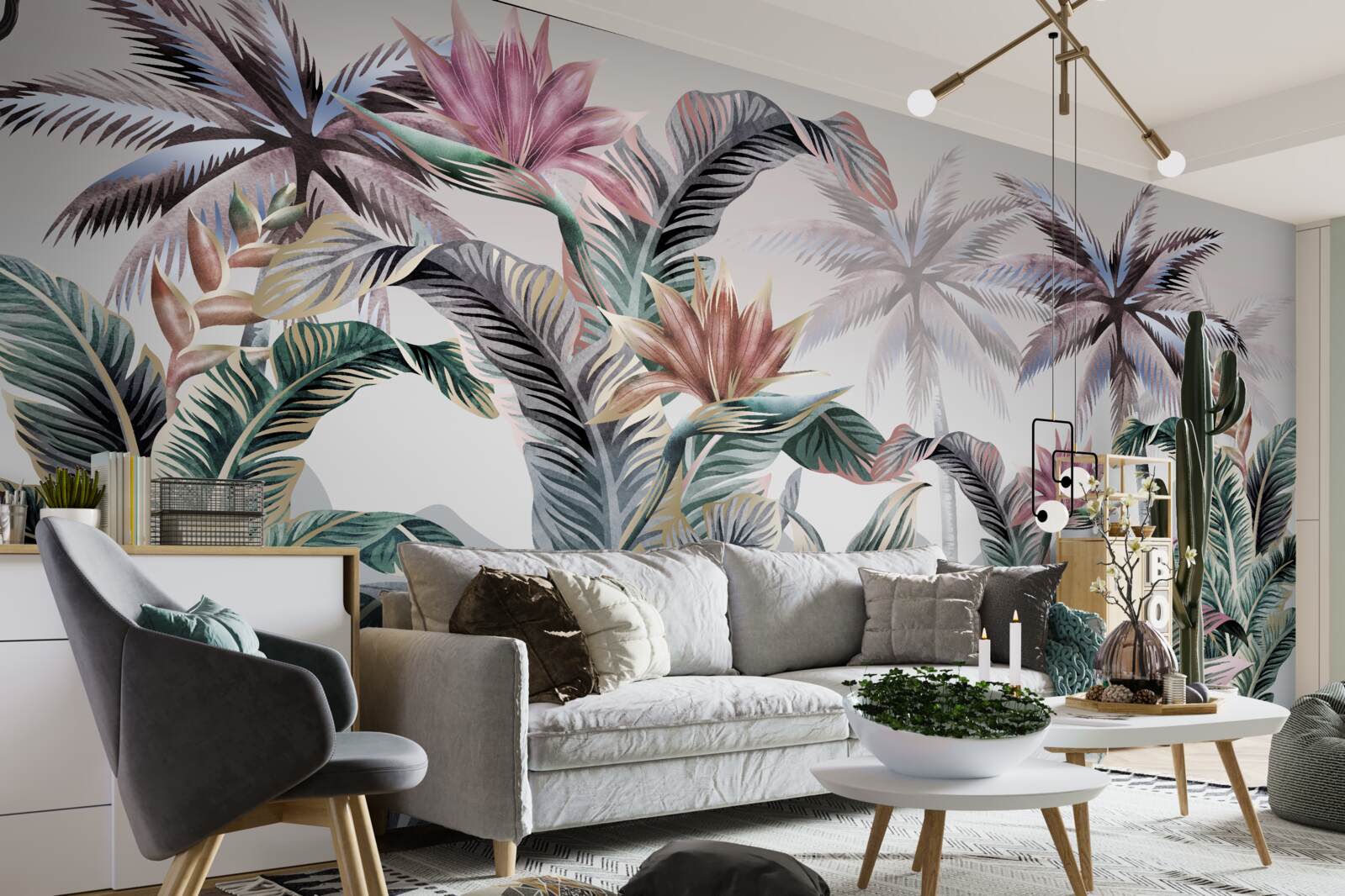 Fototapet copacii cu frunze cresc în junglă