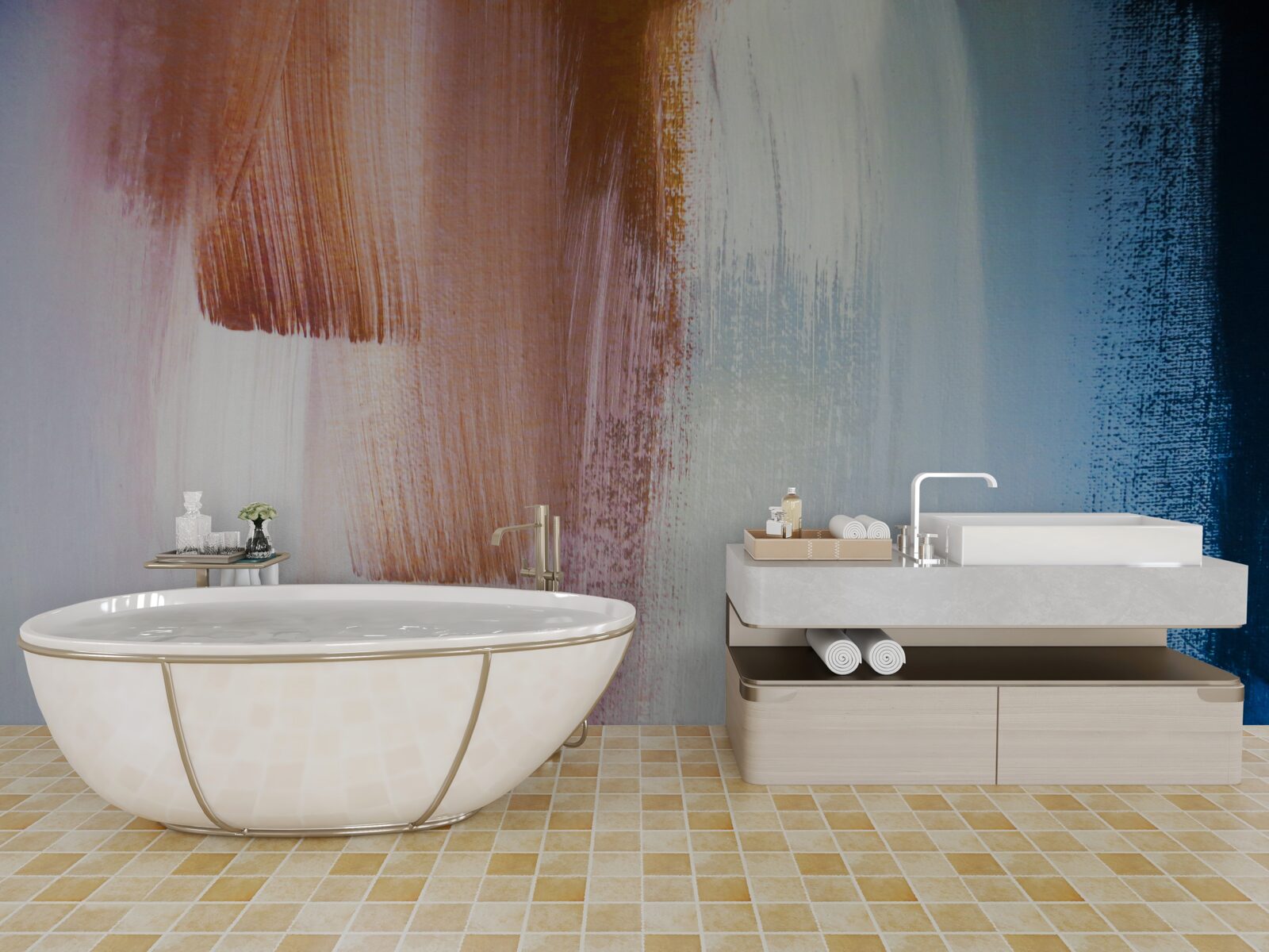 Fototapet tușe abstracte colorate