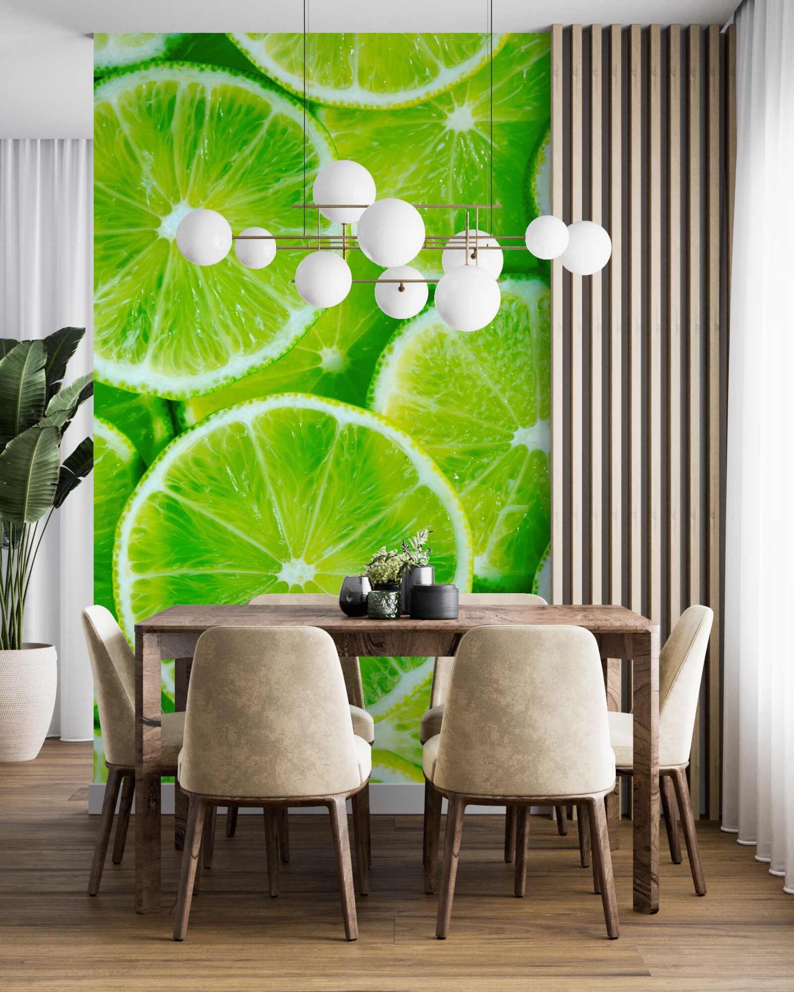 Fototapet se taie lămâia în felii rotunde subțiri