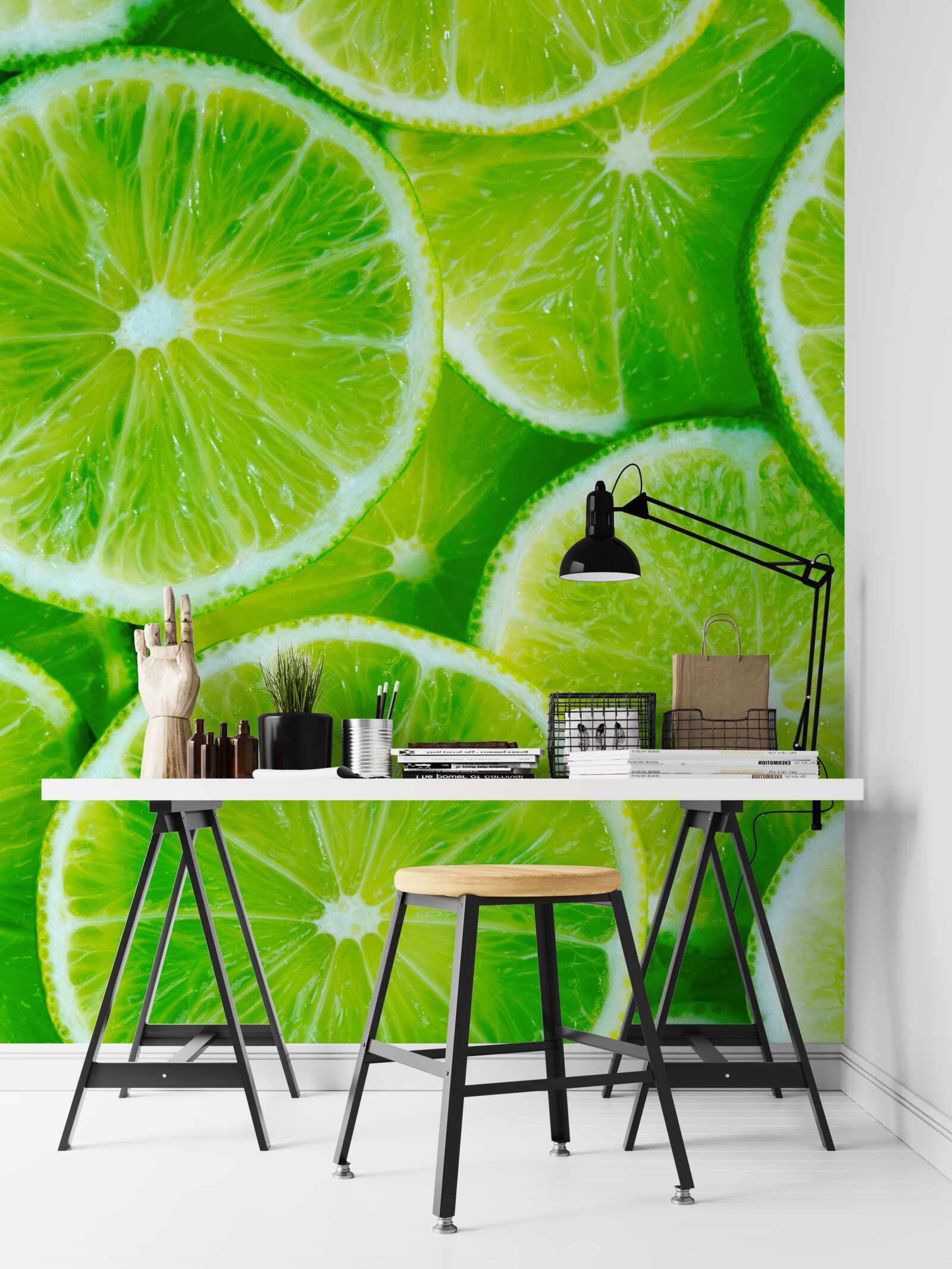 Fototapet se taie lămâia în felii rotunde subțiri