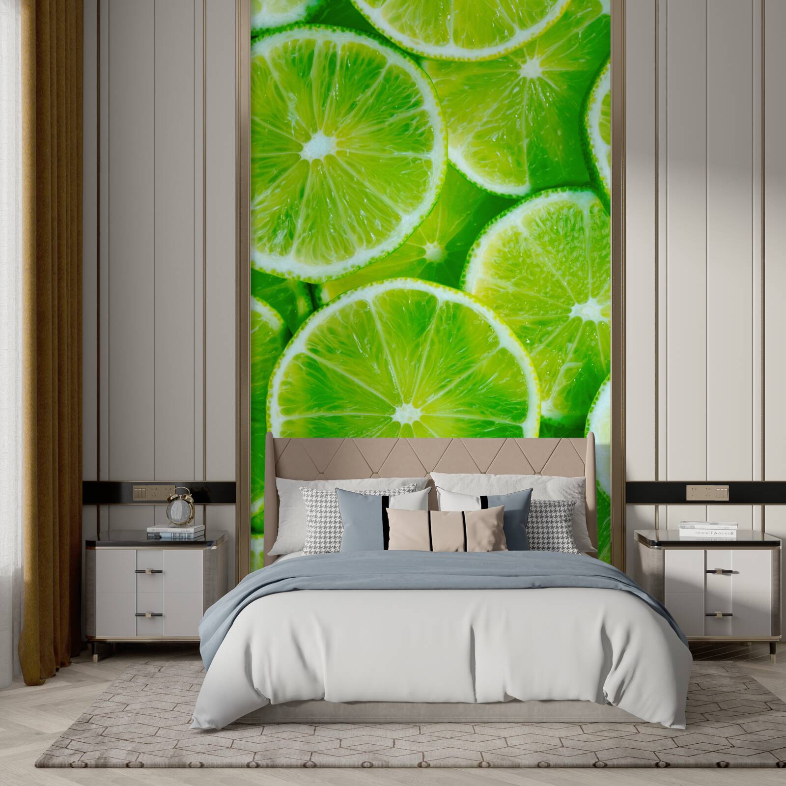 Fototapet se taie lămâia în felii rotunde subțiri