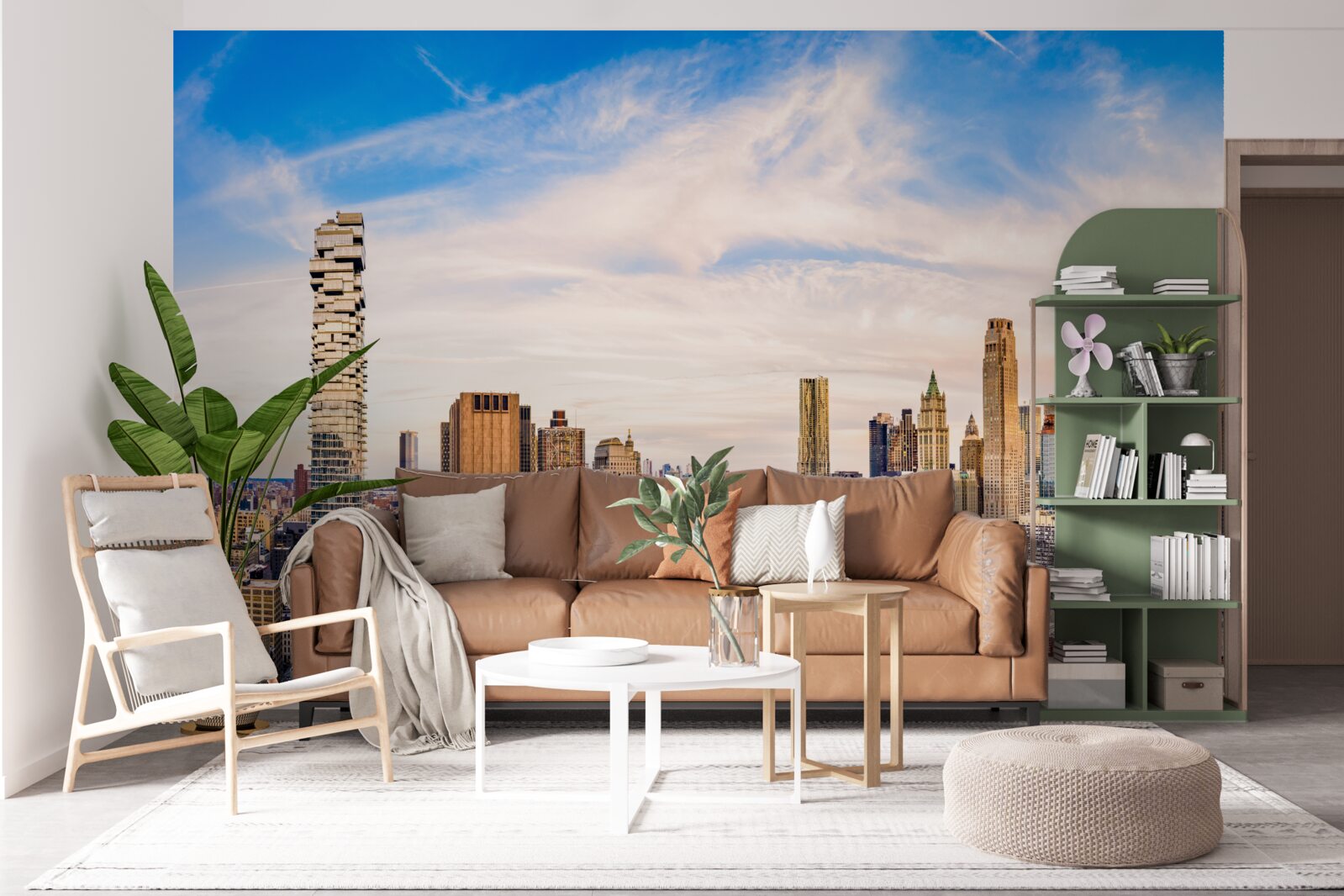 Fototapet apus de soare peste Lower Manhattan