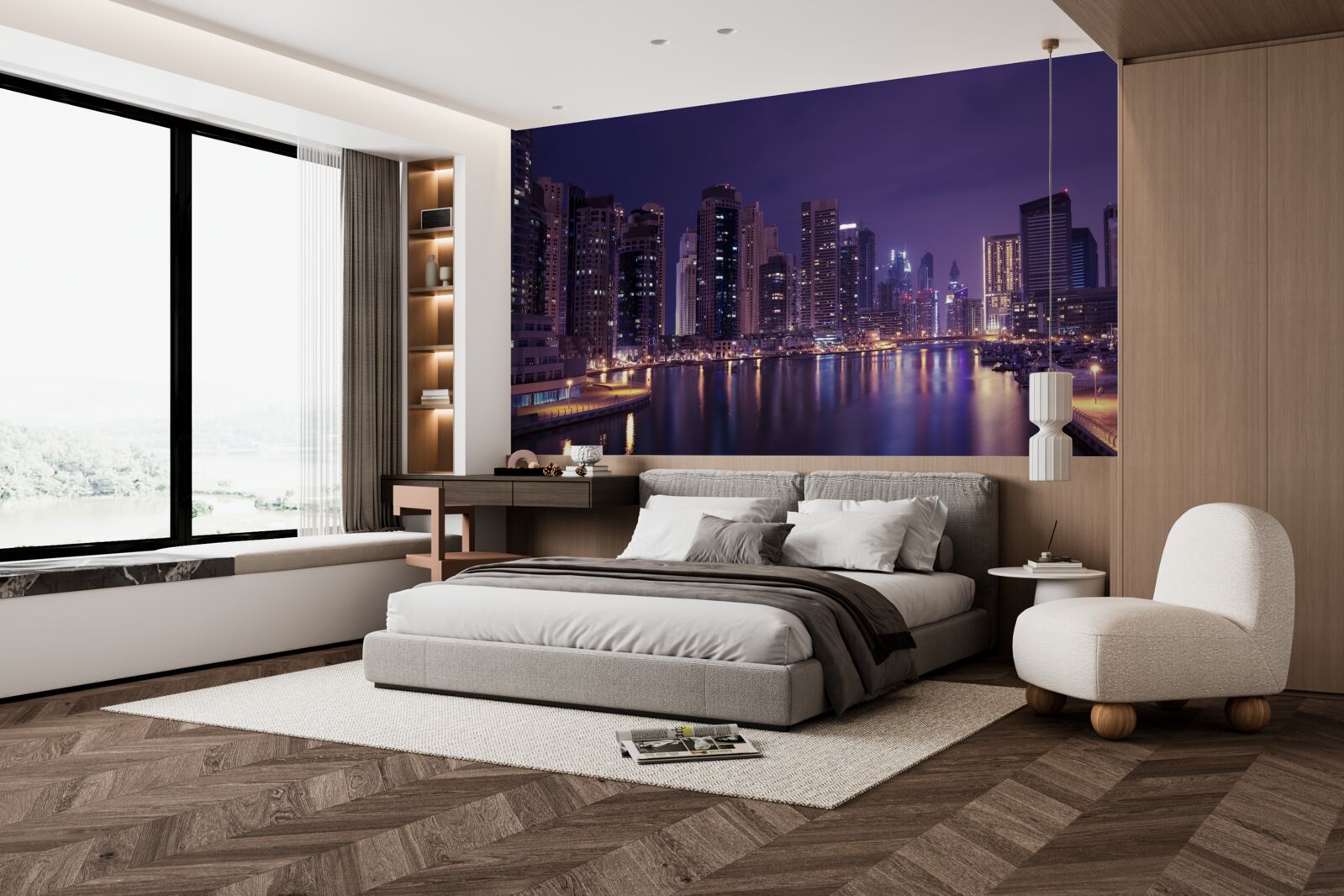 Fototapet zgârie-norii din chicago noaptea