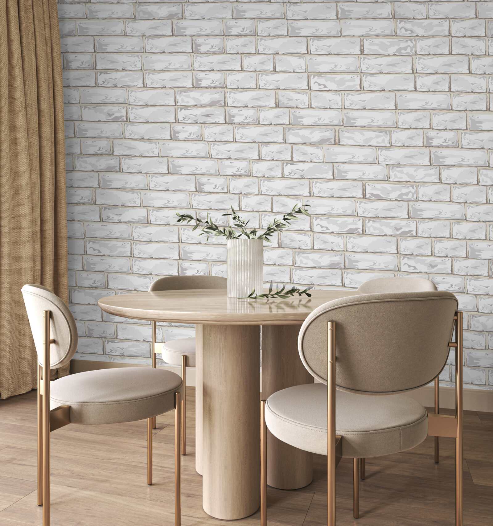 Fototapet Zid căptușit cu cărămidă albă