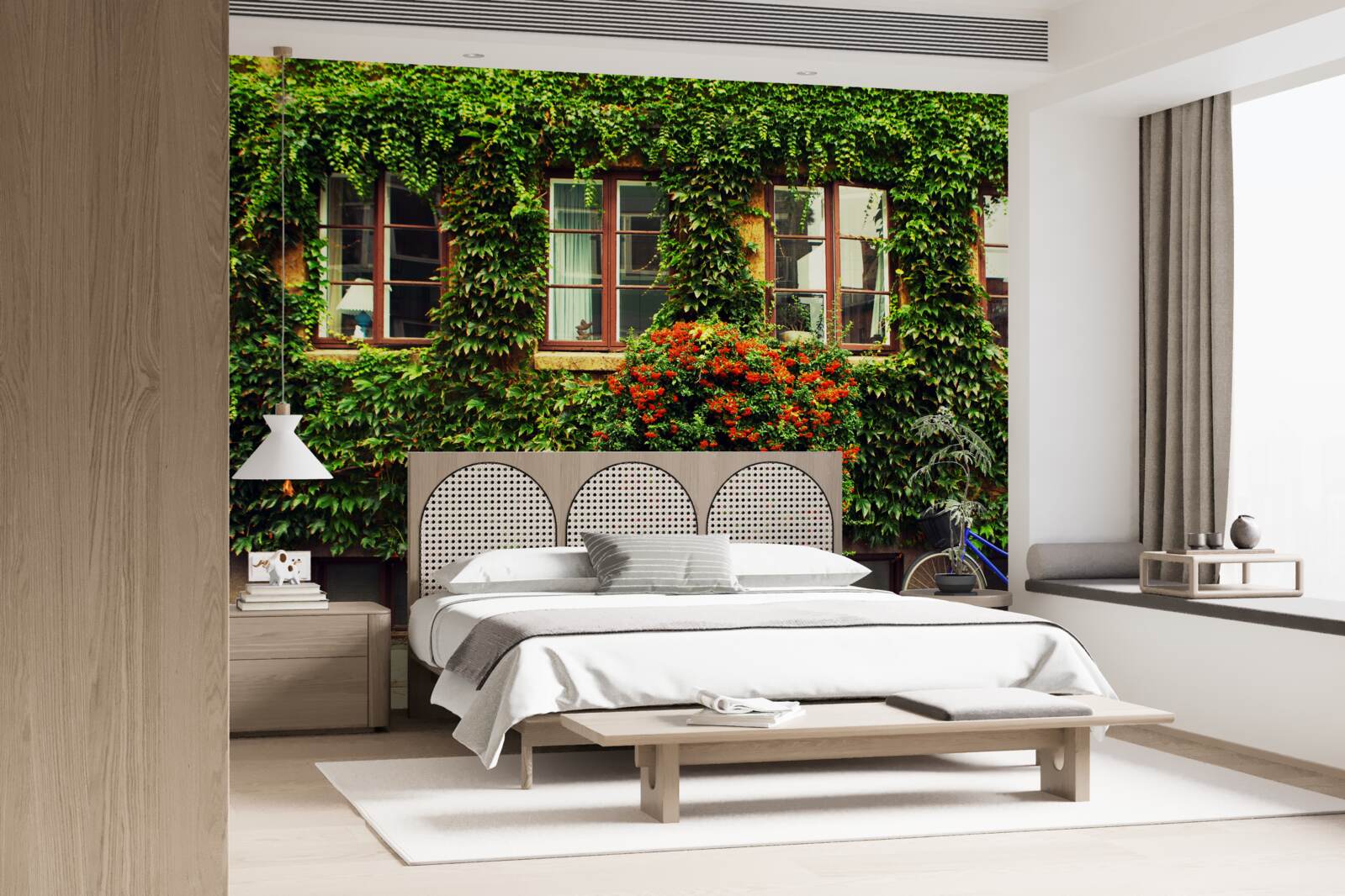 Fototapet casă acoperită cu iederă din cauza vechimii