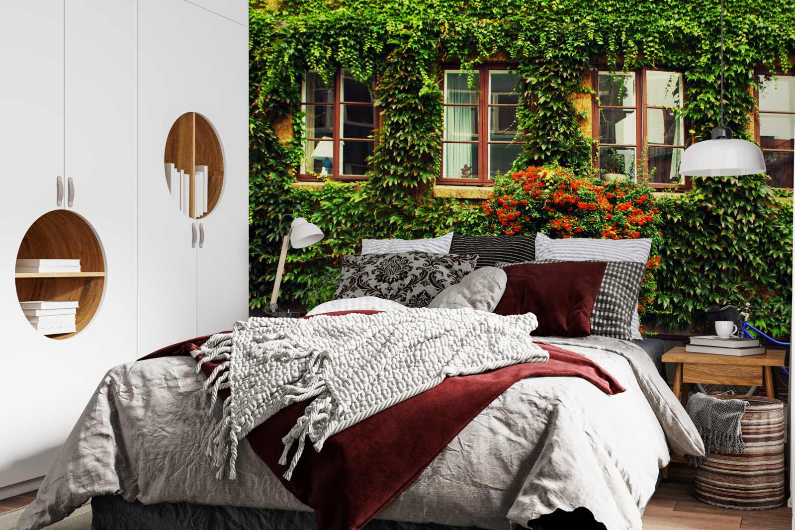 Fototapet casă acoperită cu iederă din cauza vechimii