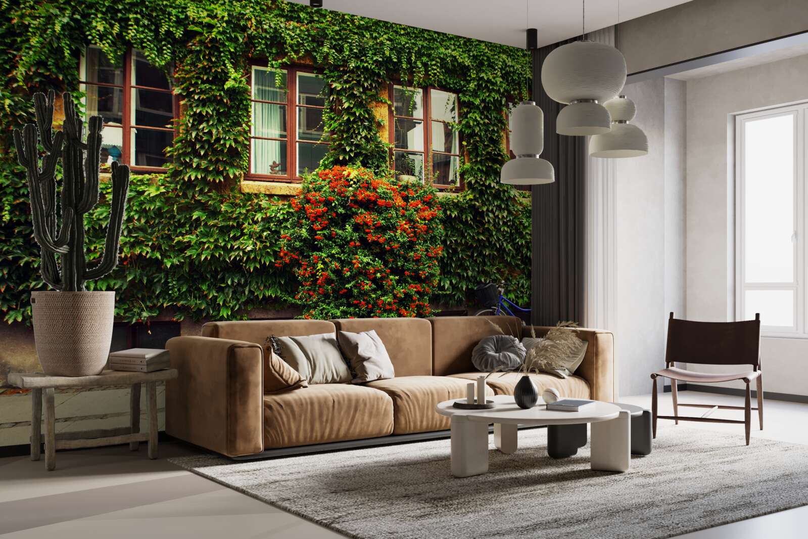 Fototapet casă acoperită cu iederă din cauza vechimii