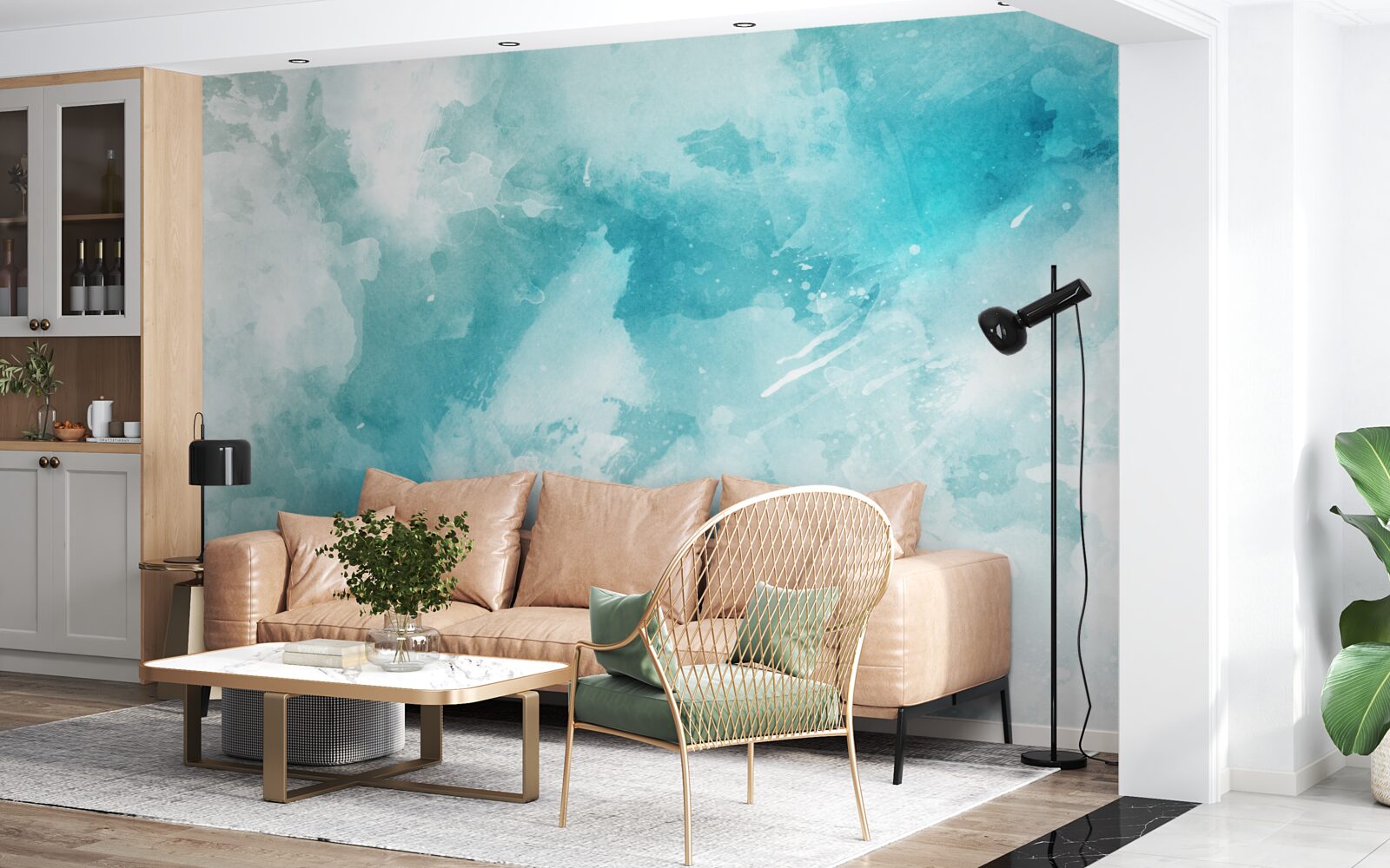 Fototapet marmură albă cu nuanță albastră