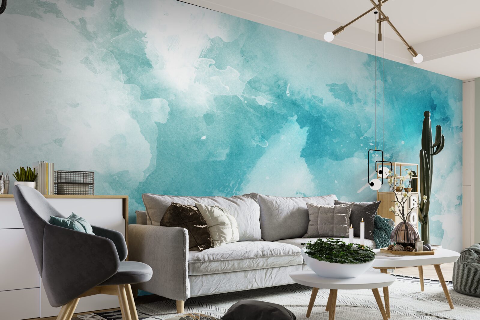 Fototapet marmură albă cu nuanță albastră