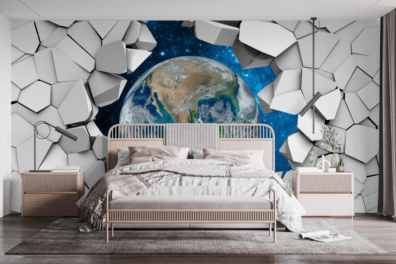 Fototapet vedere a sitului printr-un perete spart