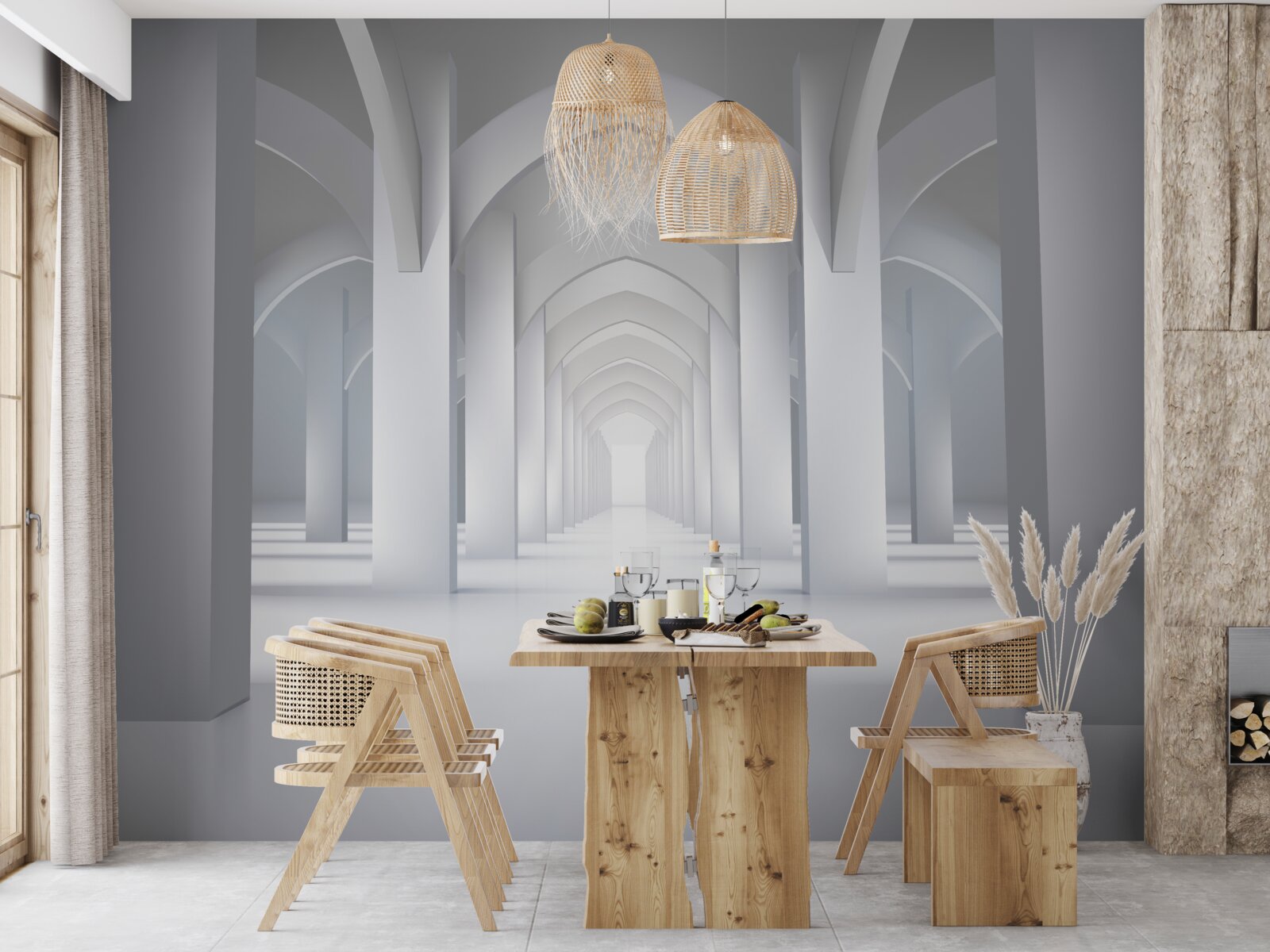 Fototapet arce de lumină în stil gotic