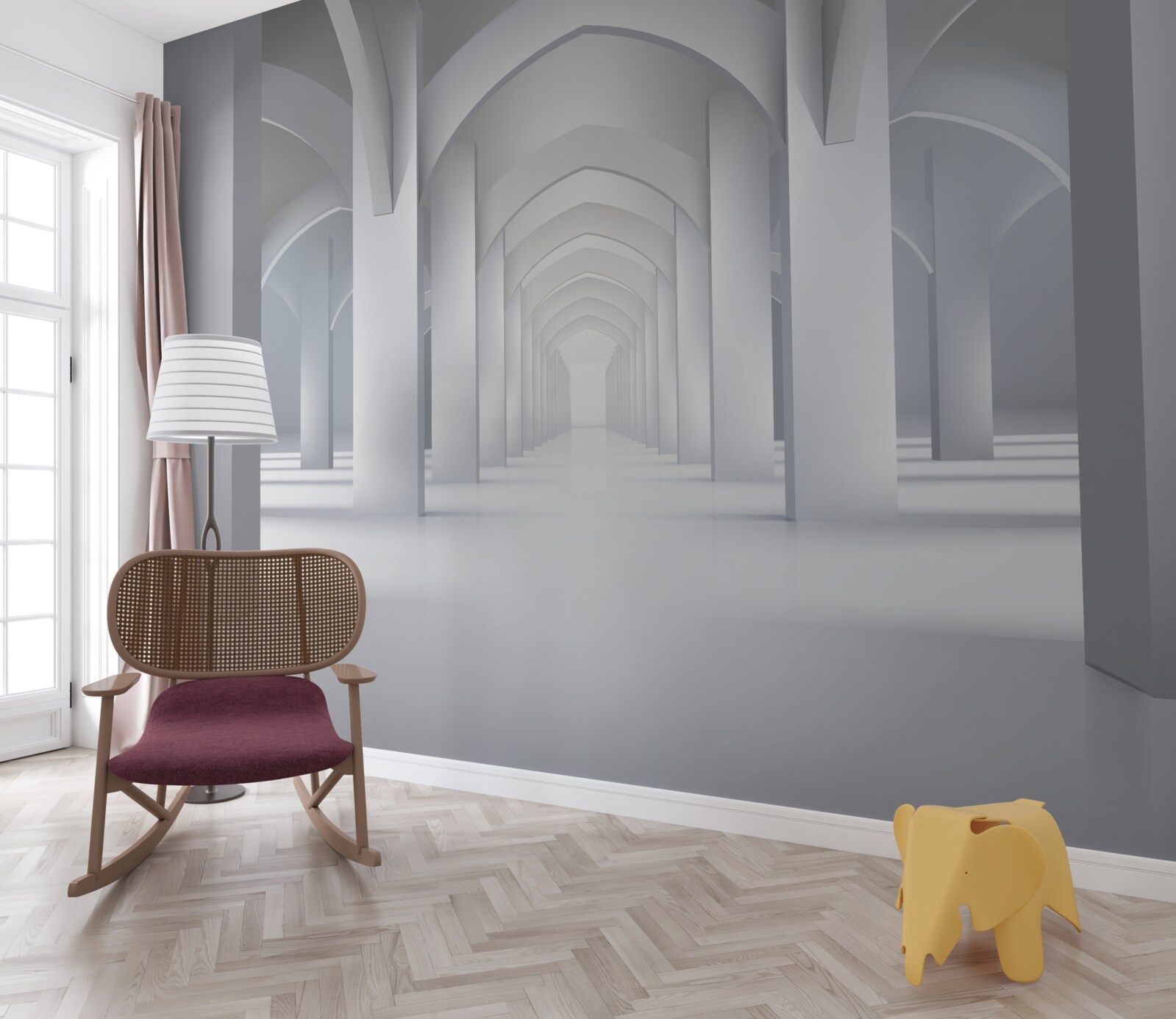 Fototapet arce de lumină în stil gotic