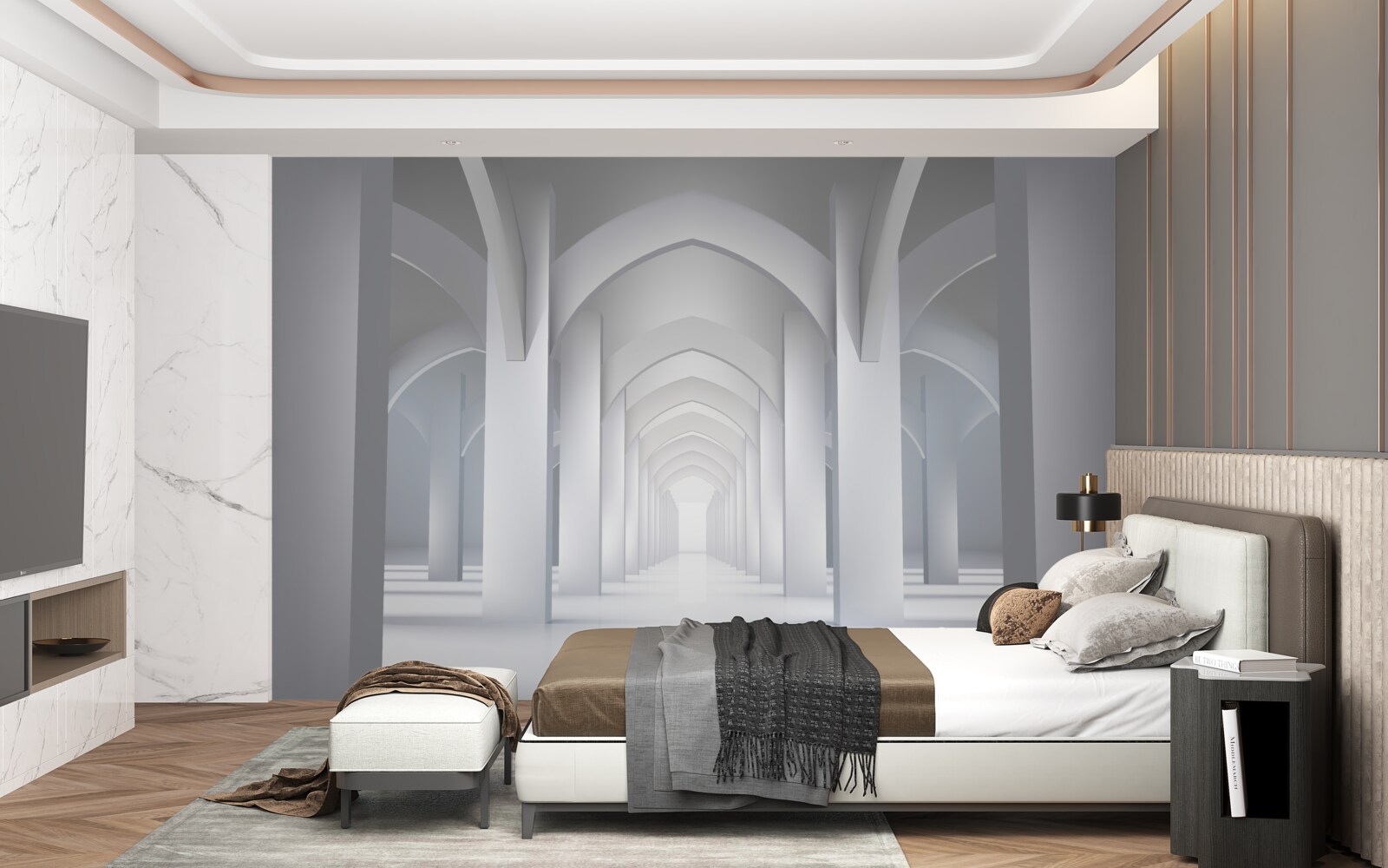 Fototapet arce de lumină în stil gotic