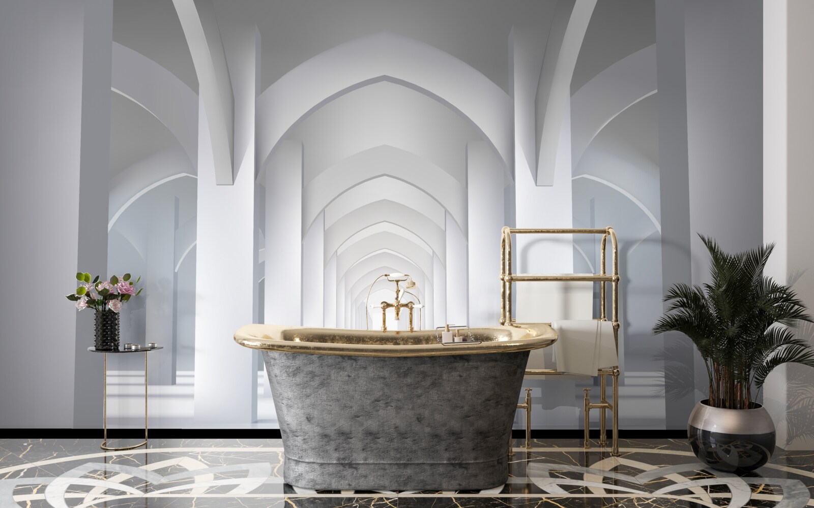 Fototapet arce de lumină în stil gotic