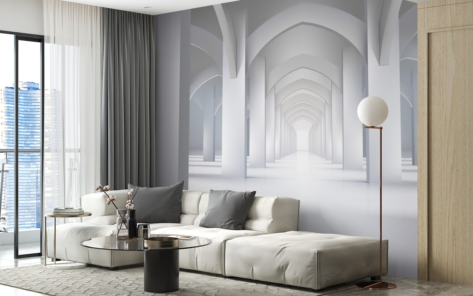 Fototapet arce de lumină în stil gotic