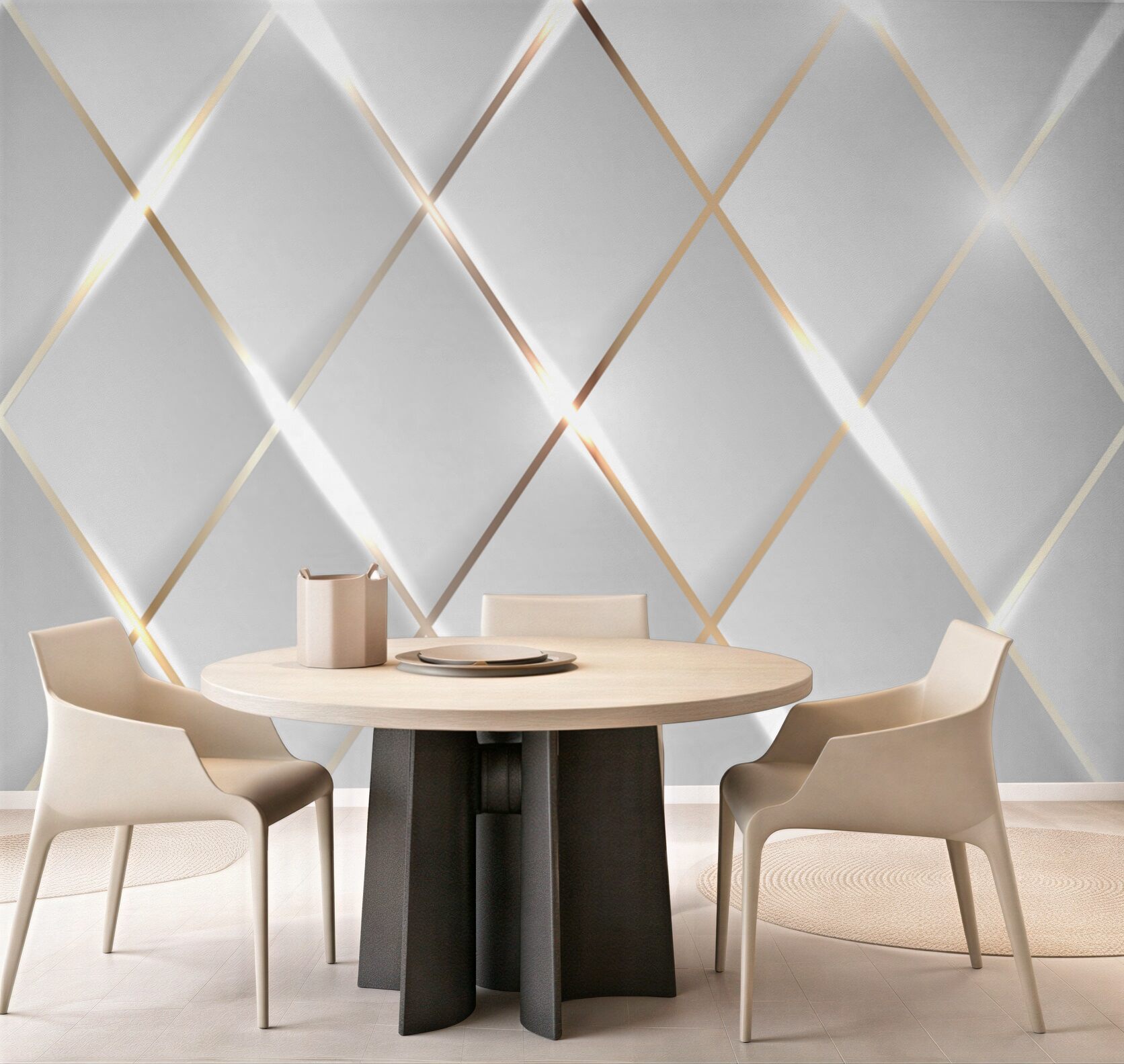 Fototapeta komplety porcelany złotej i srebrnej