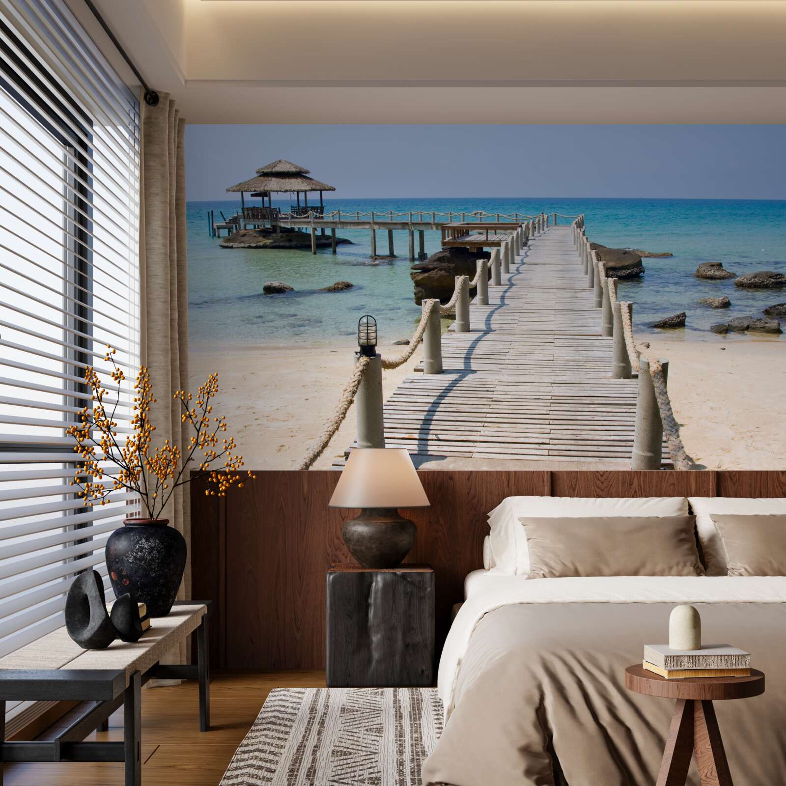 Fototapet chei de mare din lemn