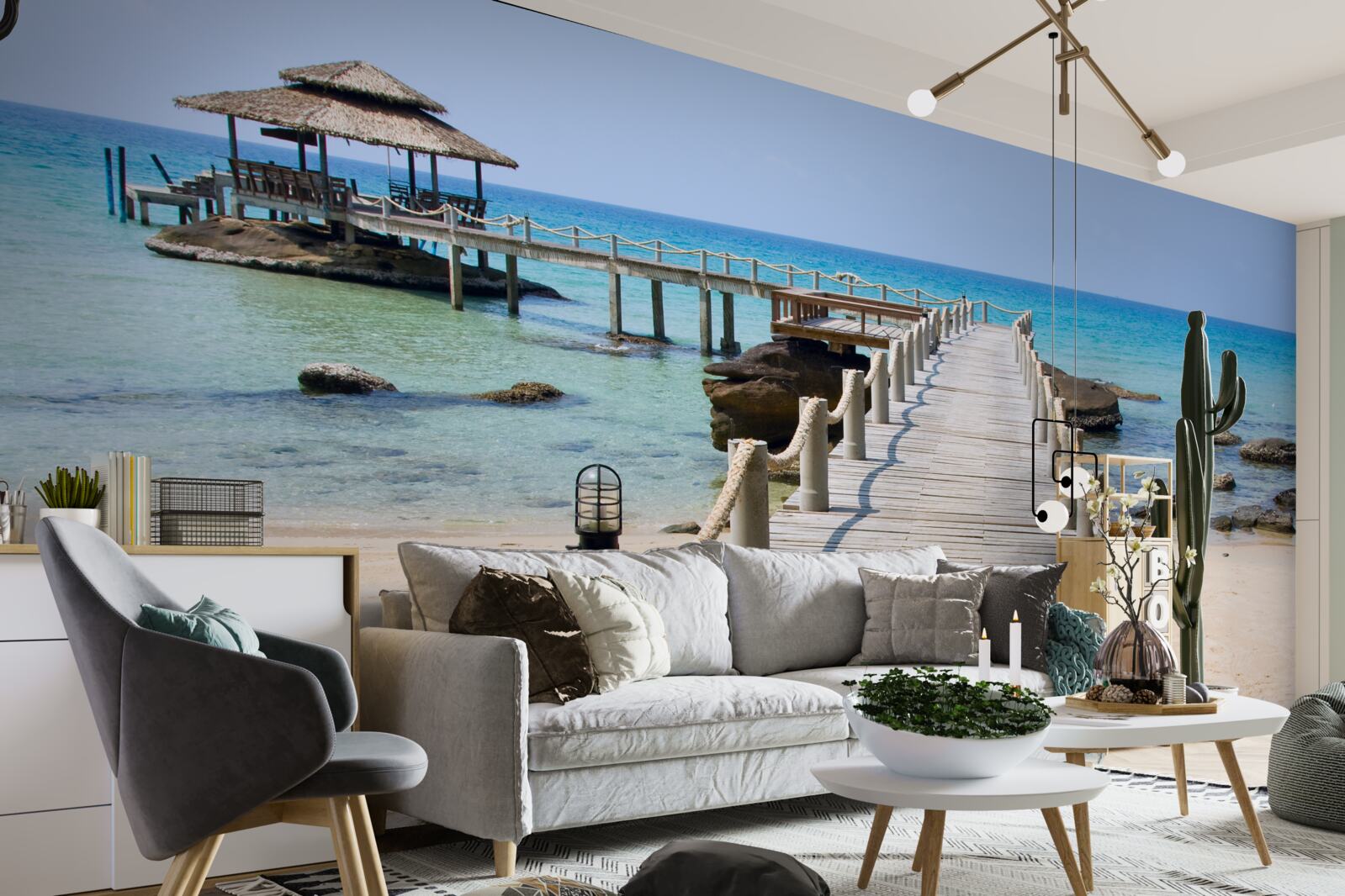 Fototapet chei de mare din lemn