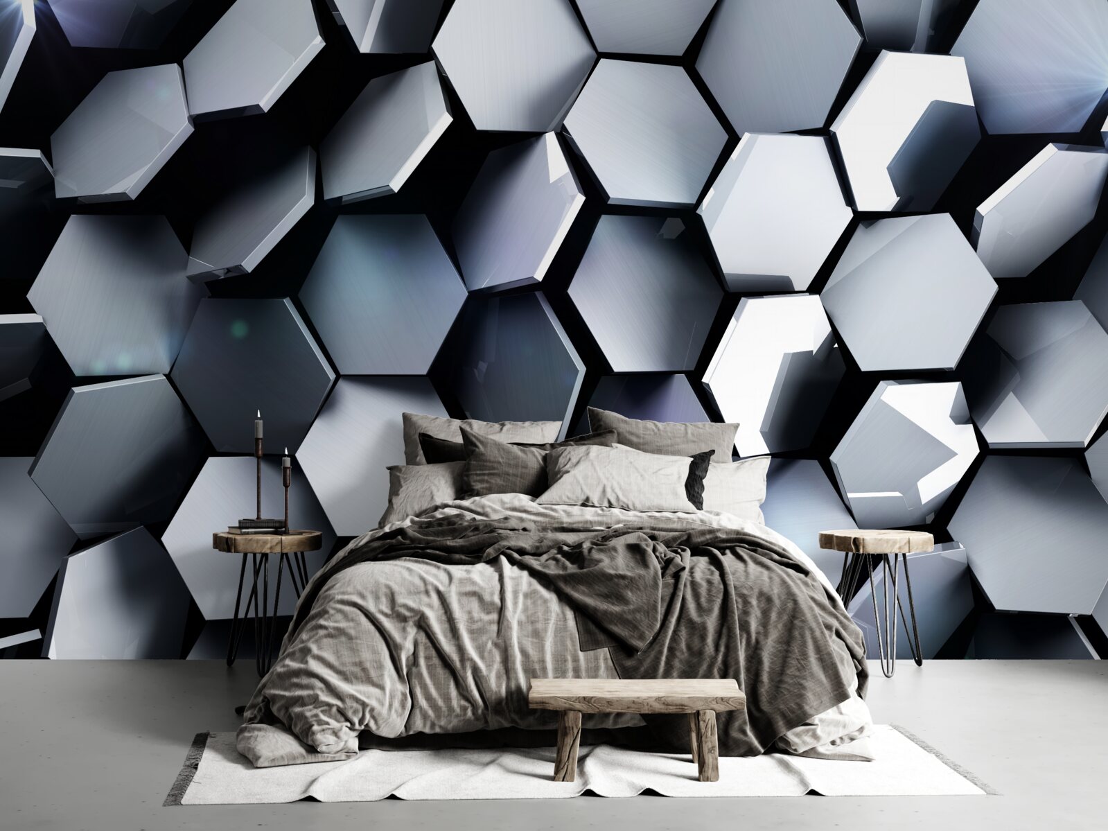 Fototapet pentagoni în 3d cu cartografiere