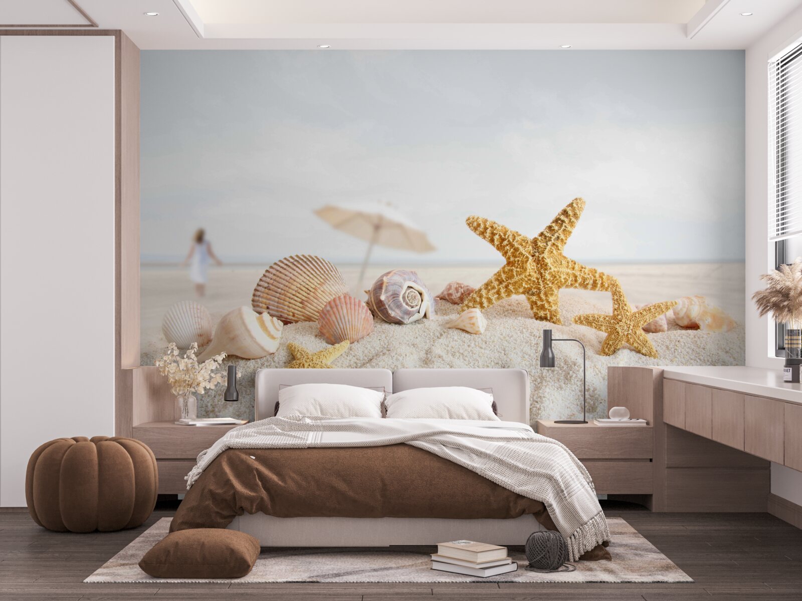 Fototapet stele de mare și scoici stau pe nisip