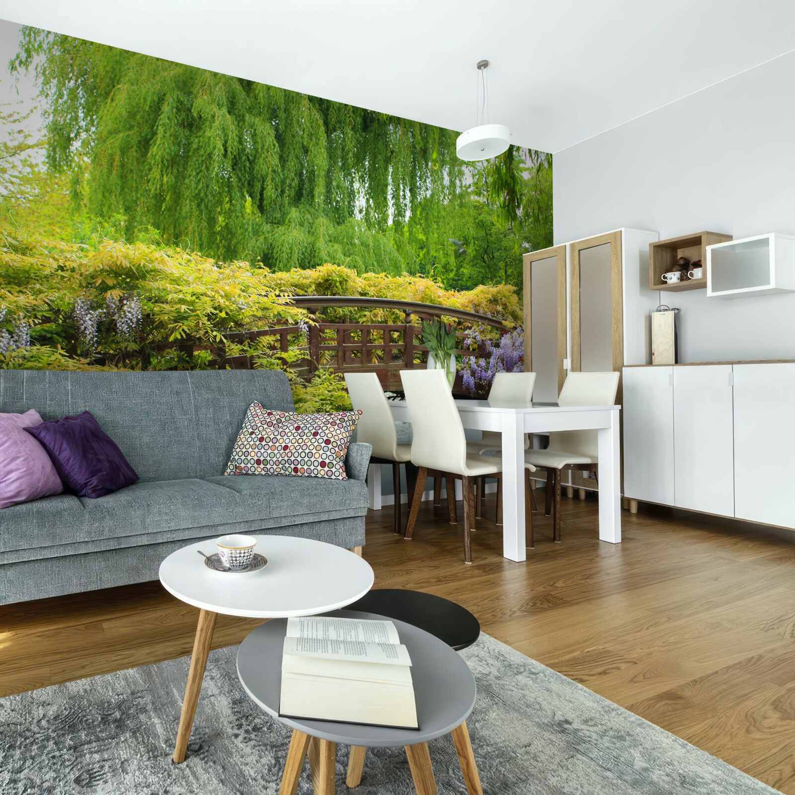 Fototapet panoramă uluitoare a podului peste râu