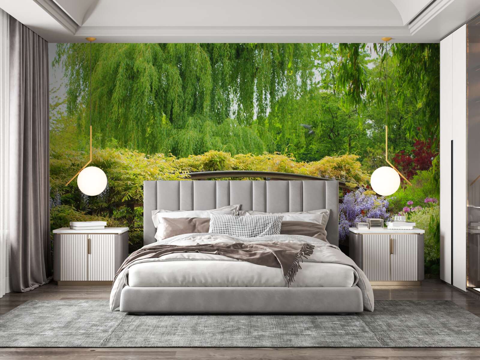 Fototapet panoramă uluitoare a podului peste râu