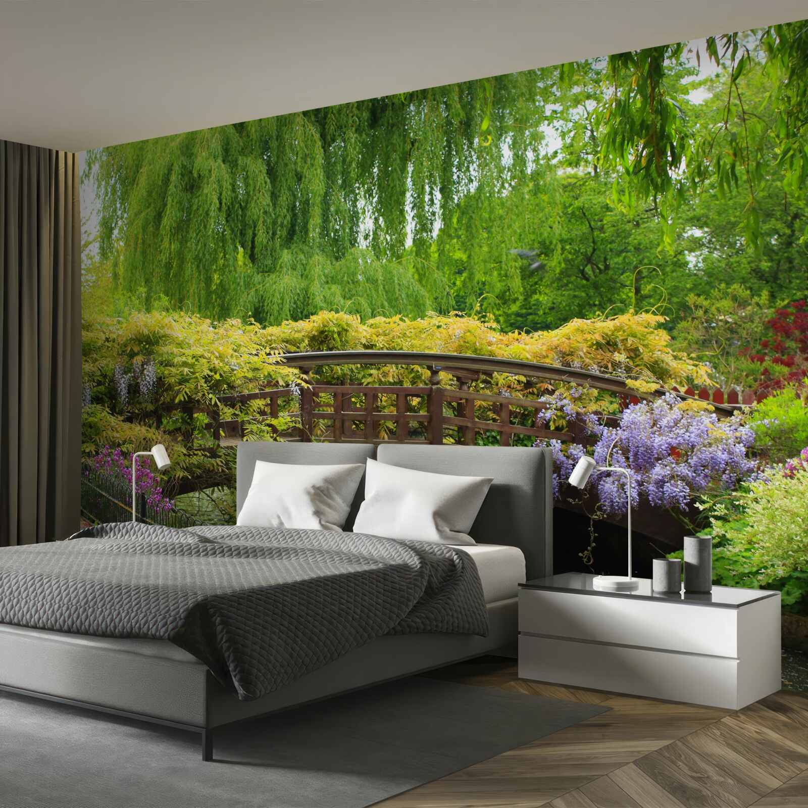 Fototapet panoramă uluitoare a podului peste râu