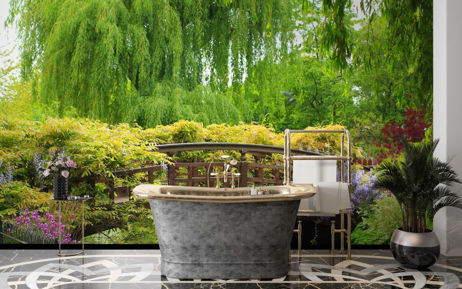 Fototapet panoramă uluitoare a podului peste râu