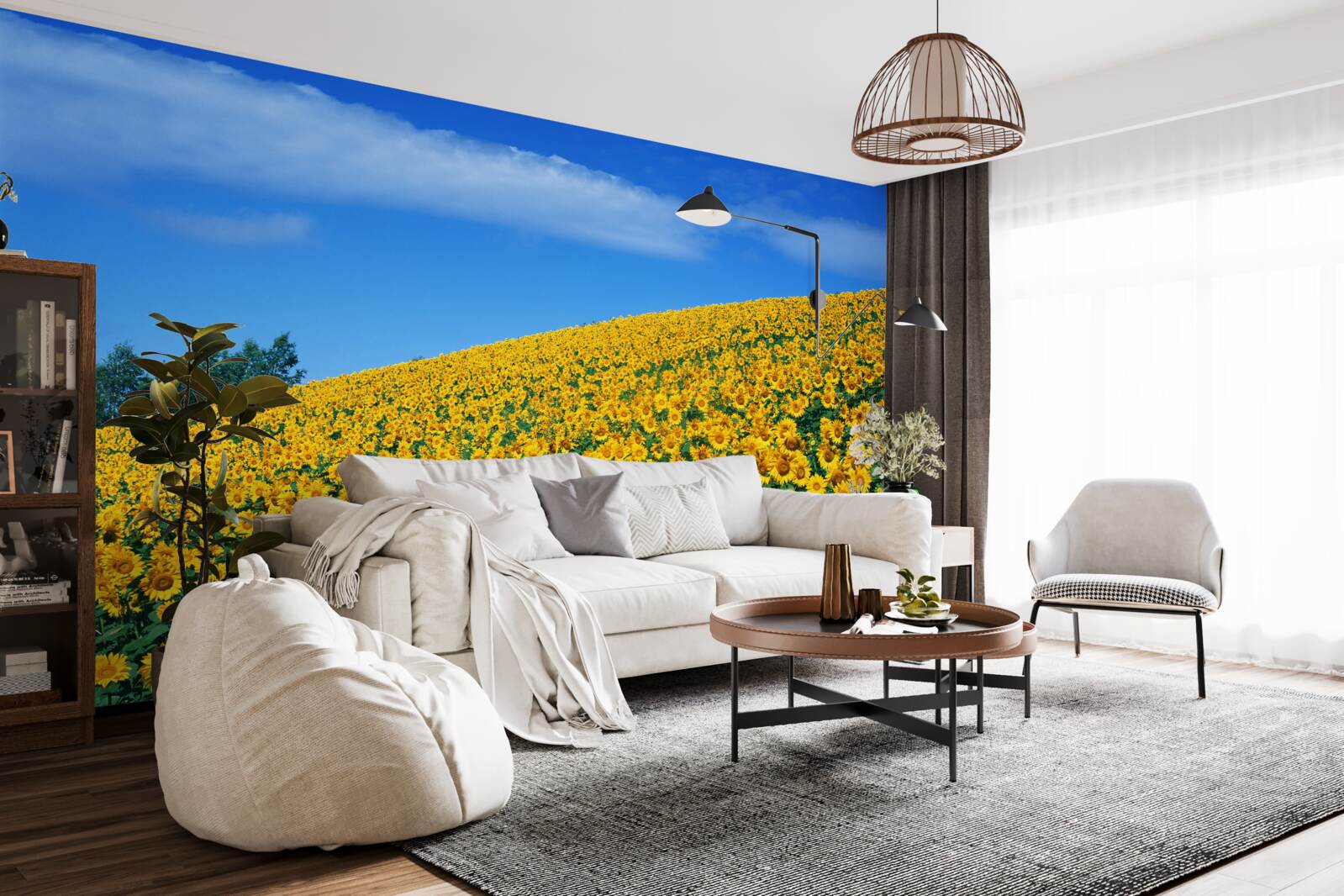 Fototapet Un spațiu minunat cu floarea-soarelui