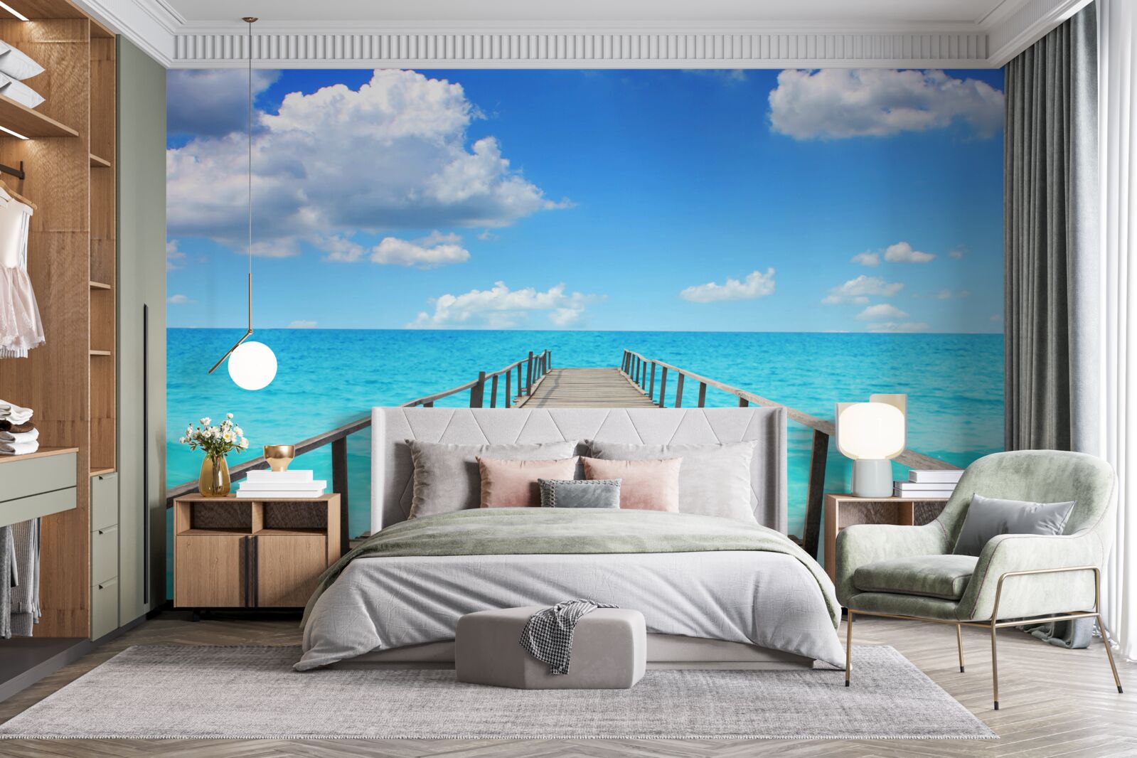 Fototapet căzând într-o mare nemărginită