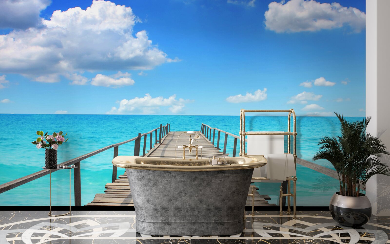 Fototapet căzând într-o mare nemărginită