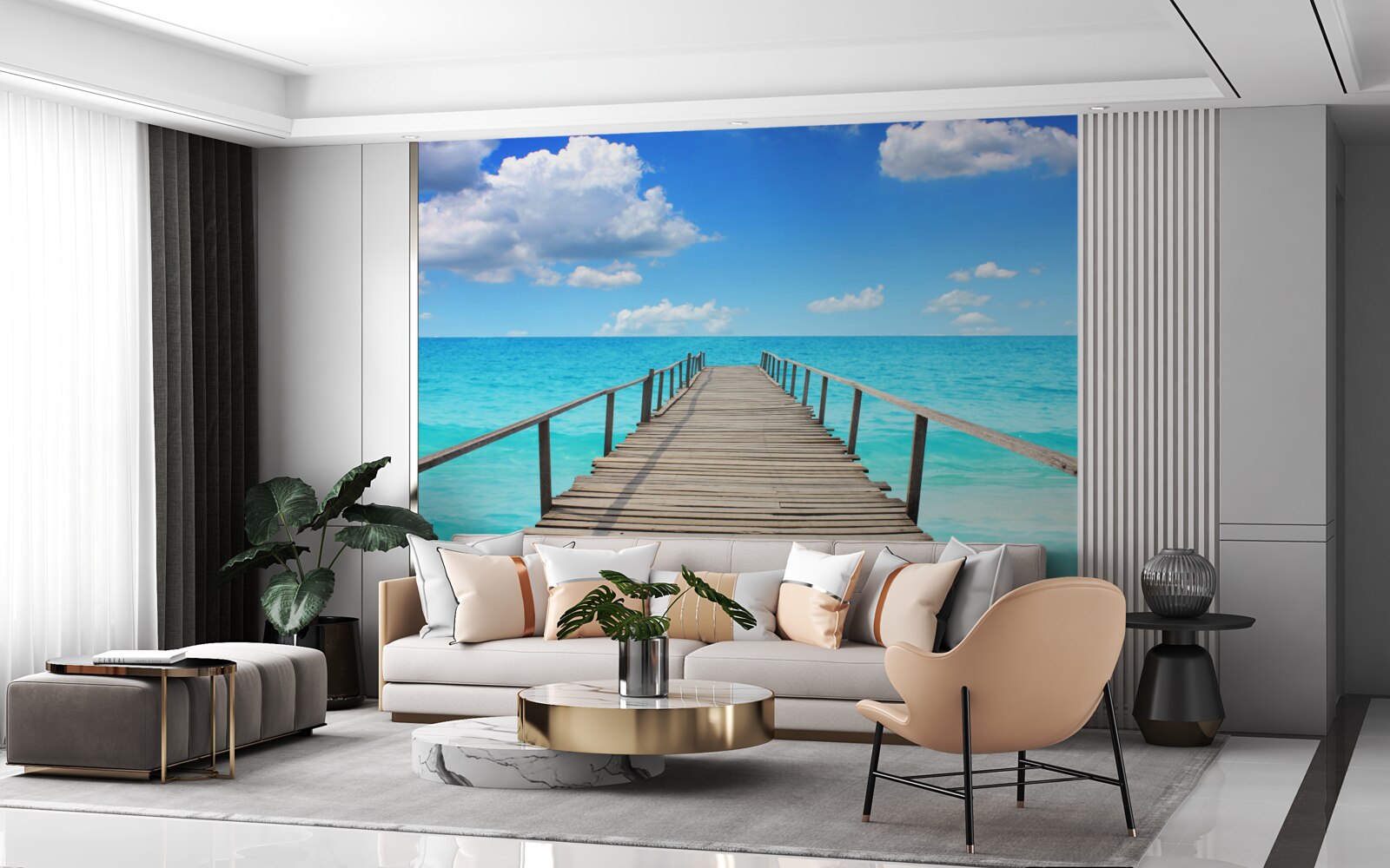 Fototapet căzând într-o mare nemărginită