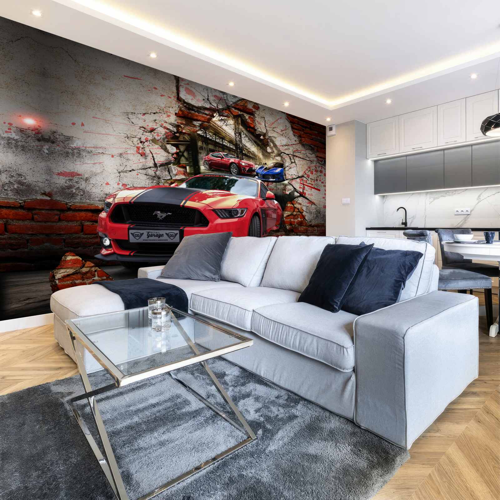 Fototapet mustang roșu pe perete