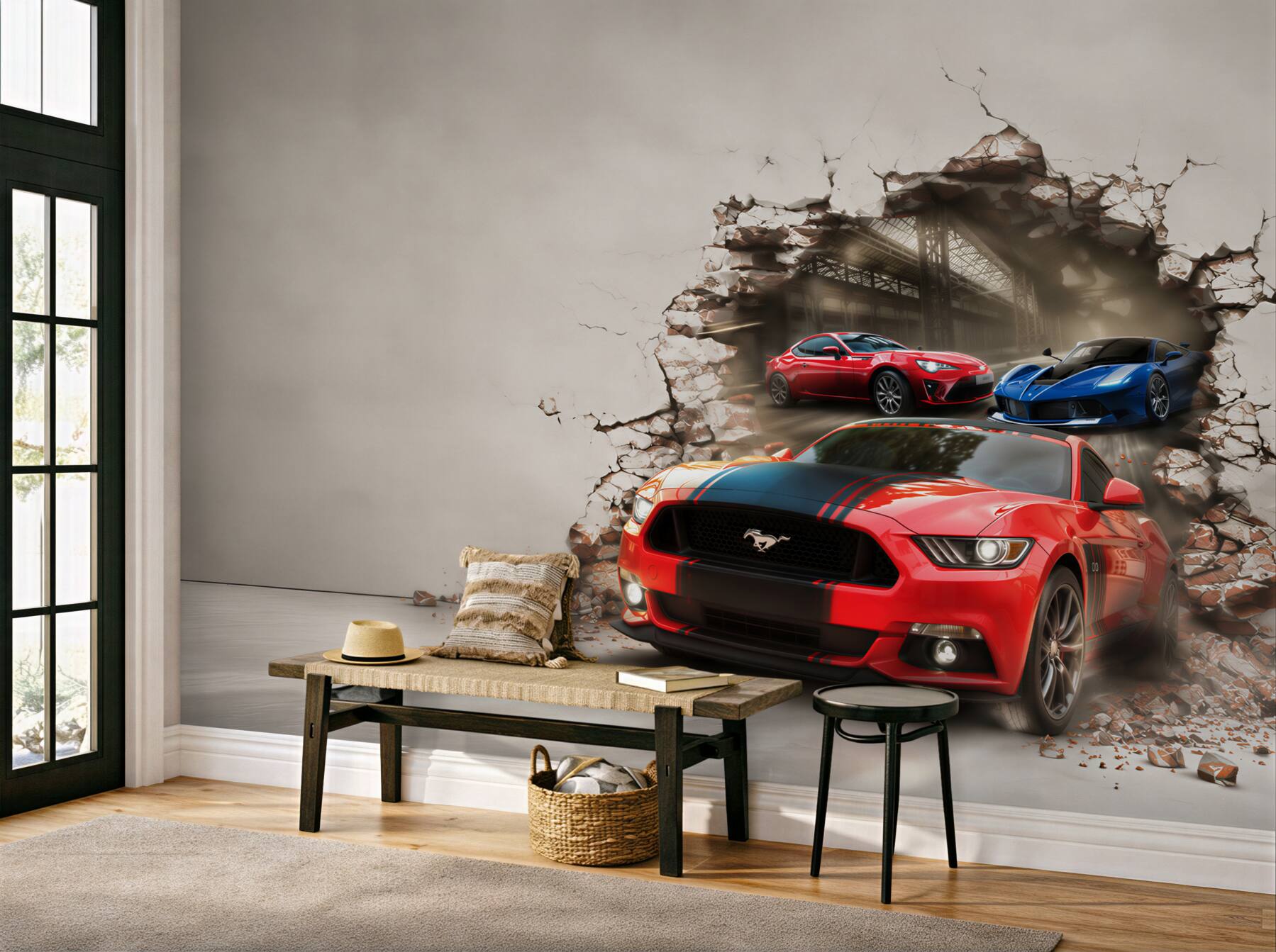 Fototapeta mustang czerwony na ścianie