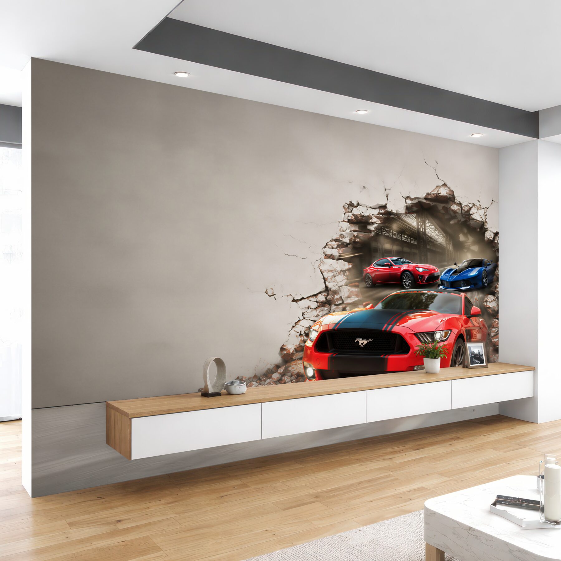 Fototapeta mustang czerwony na ścianie