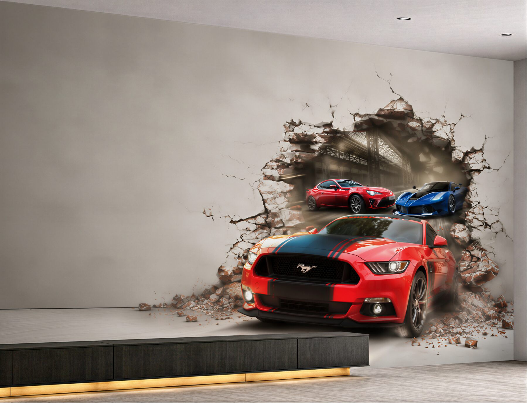 Fototapeta mustang czerwony na ścianie