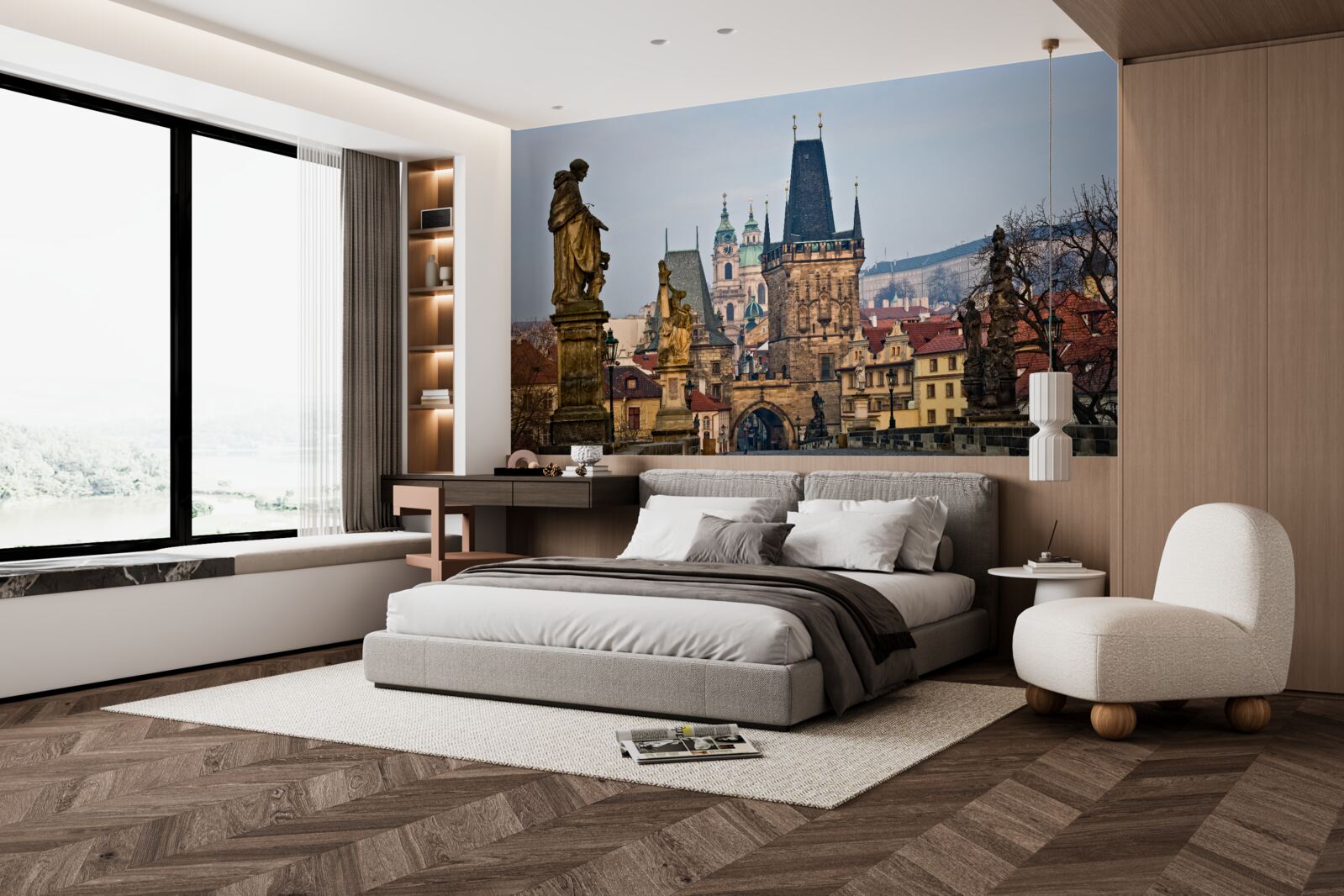 Fototapet podul caroles dimineața