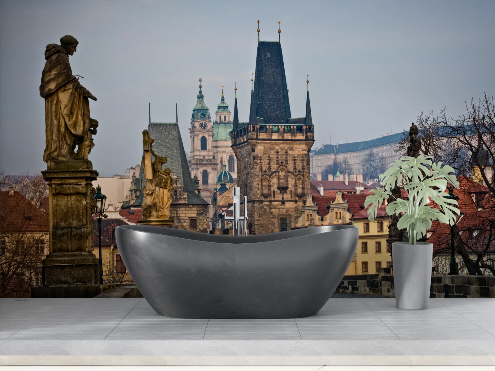 Fototapet podul caroles dimineața