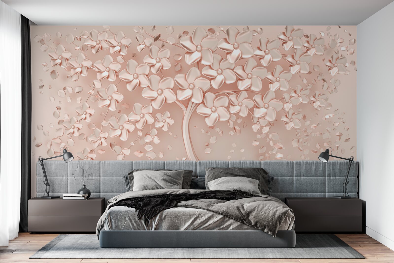 Fototapet florile înfloresc pe un copac mic