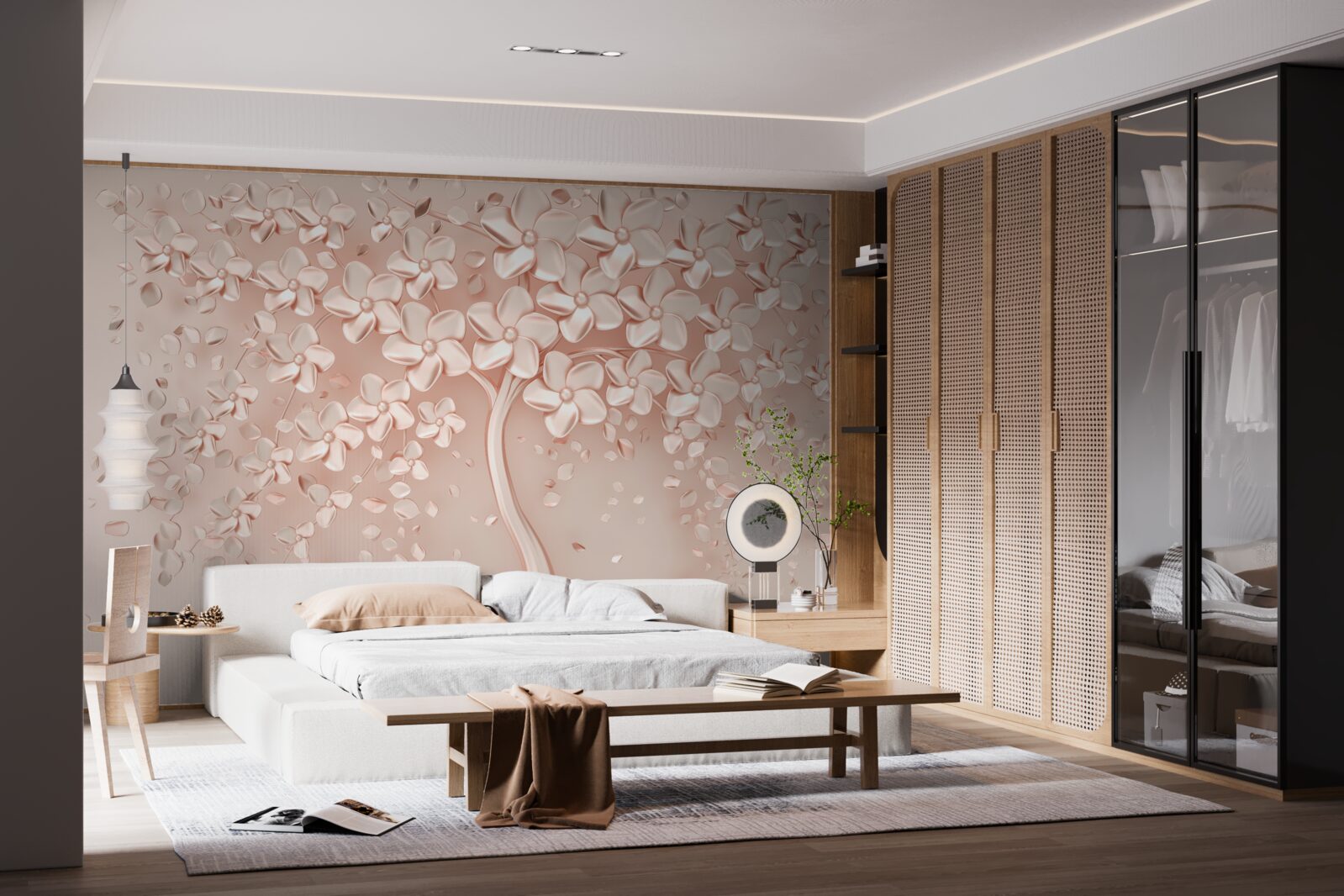 Fototapet florile înfloresc pe un copac mic