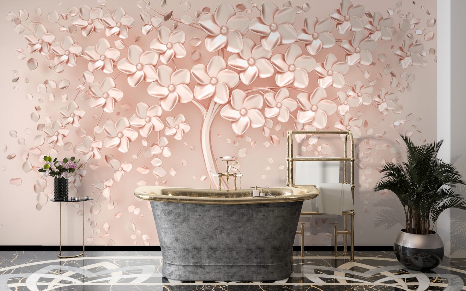 Fototapet florile înfloresc pe un copac mic